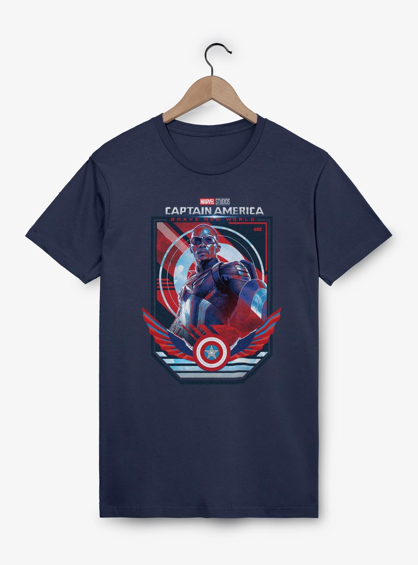 Captain America: Brave New World Captain Poster Garment Dye T-Shirt, MIDNIGHT, hi-res