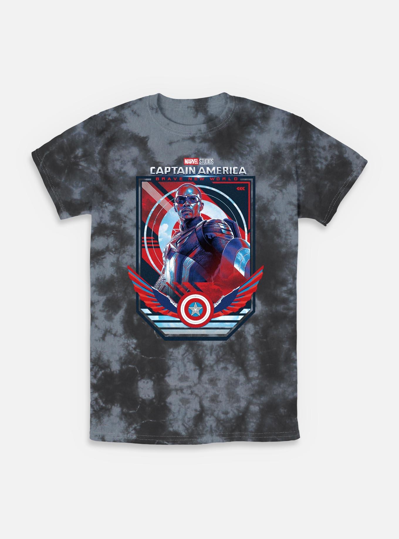 Captain America: Brave New World Captain Poster Tie-Dye T-Shirt, BLKCHAR, hi-res