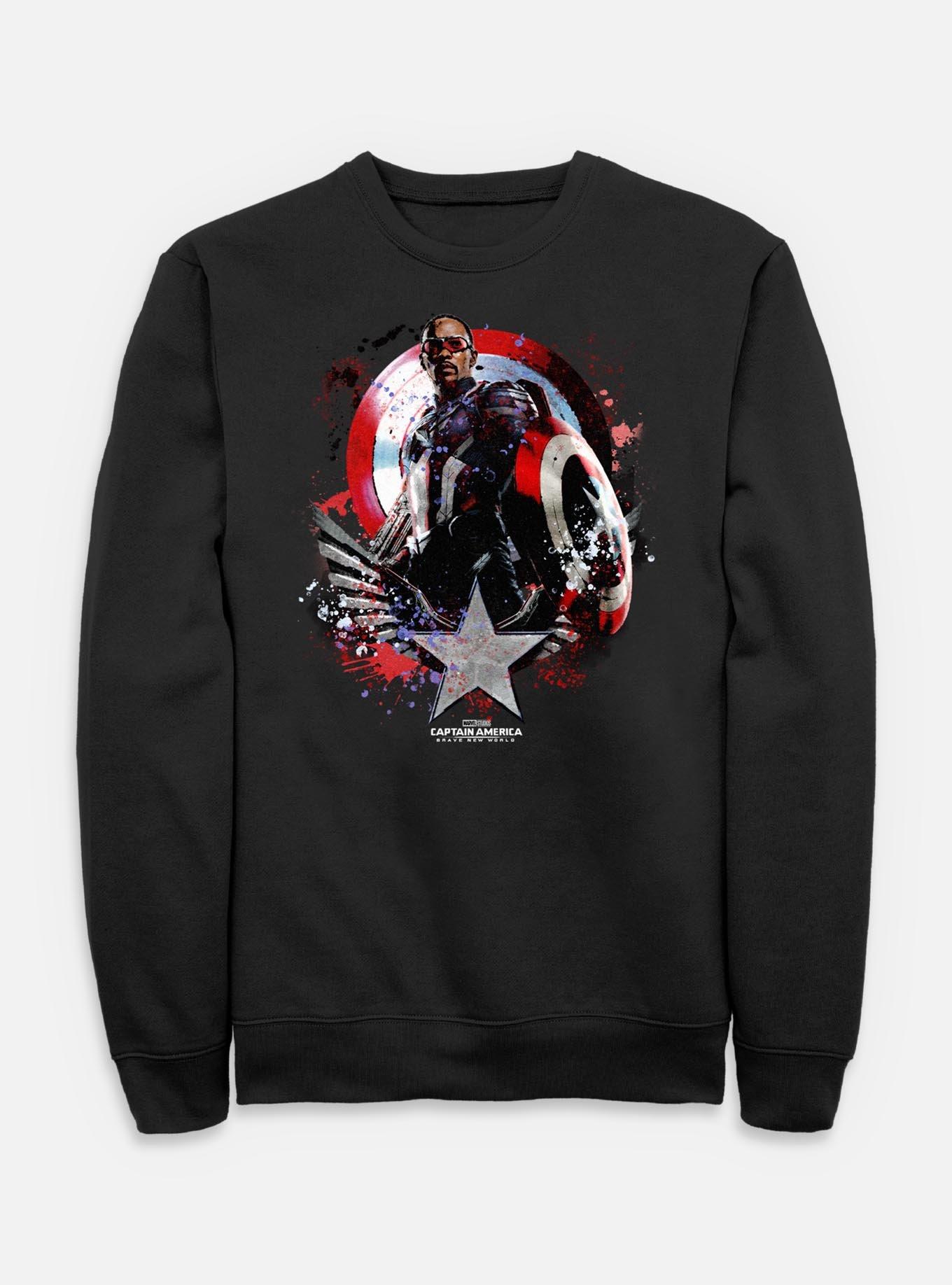 Captain America: Brave New World Paint Splatter Shield Sweatshirt, , hi-res