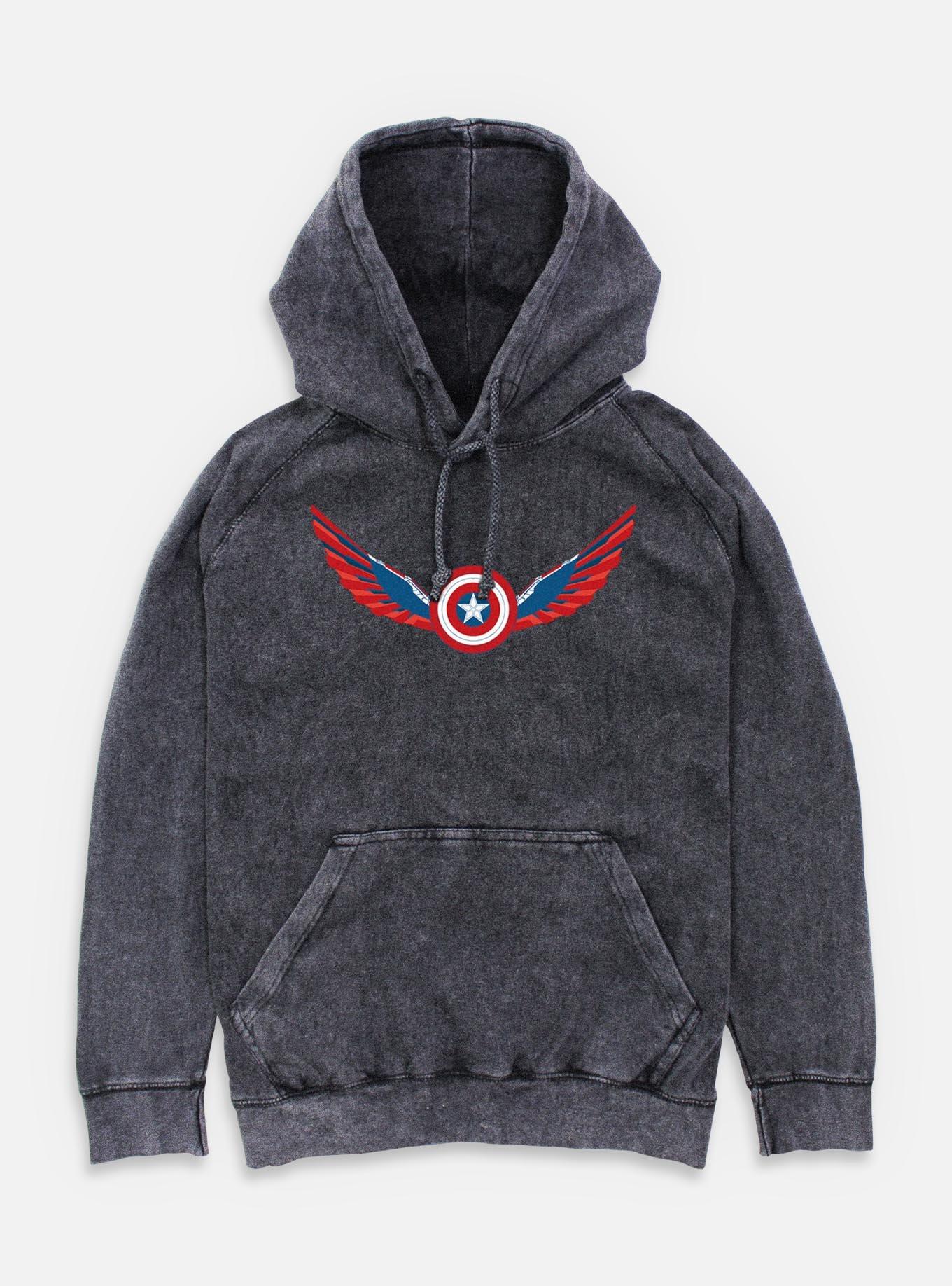 Captain America: Brave New World Wings Shield Falcon Mineral Wash Hoodie, , hi-res