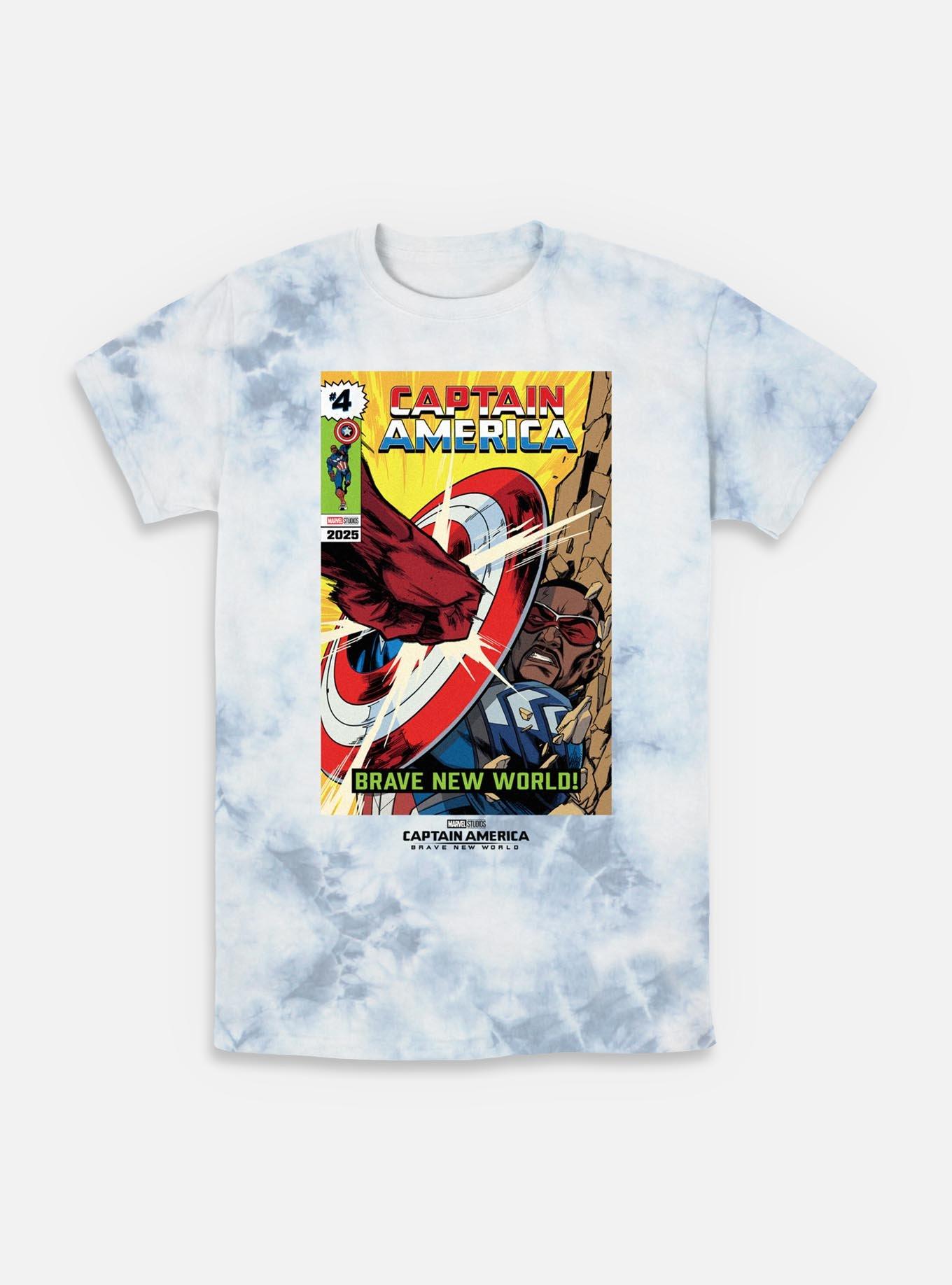 Captain America: Brave New World Comic Cover Tie-Dye T-Shirt, WHITEBLUE, hi-res