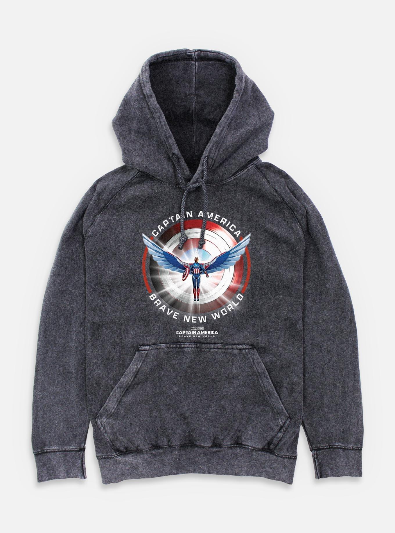 Captain America: Brave New World Captain America Shield Mineral Wash Hoodie, , hi-res