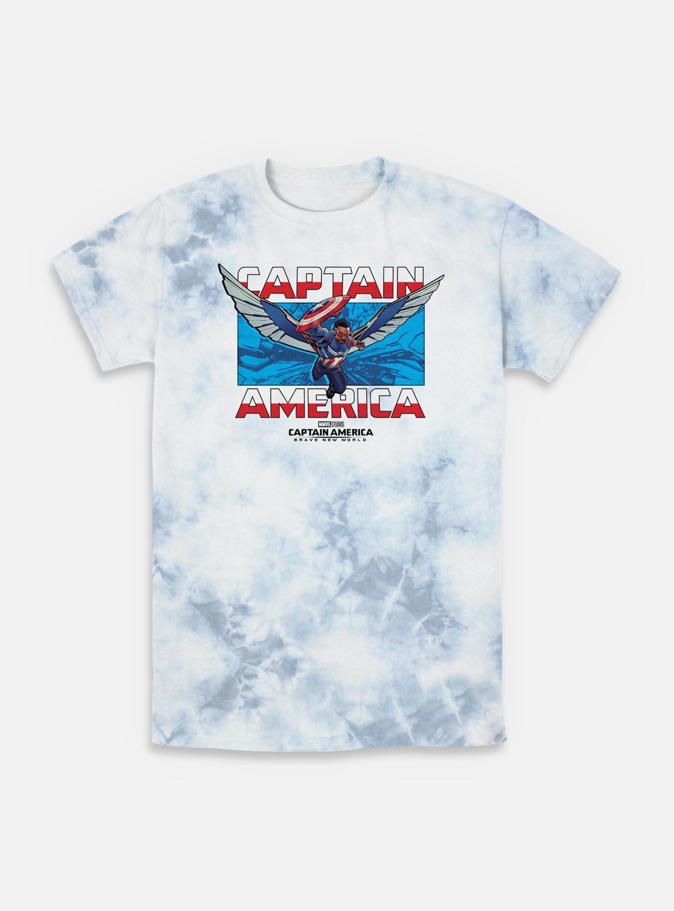 Captain America: Brave New World Breakthrough Captain America Tie-Dye T-Shirt, WHITEBLUE, hi-res