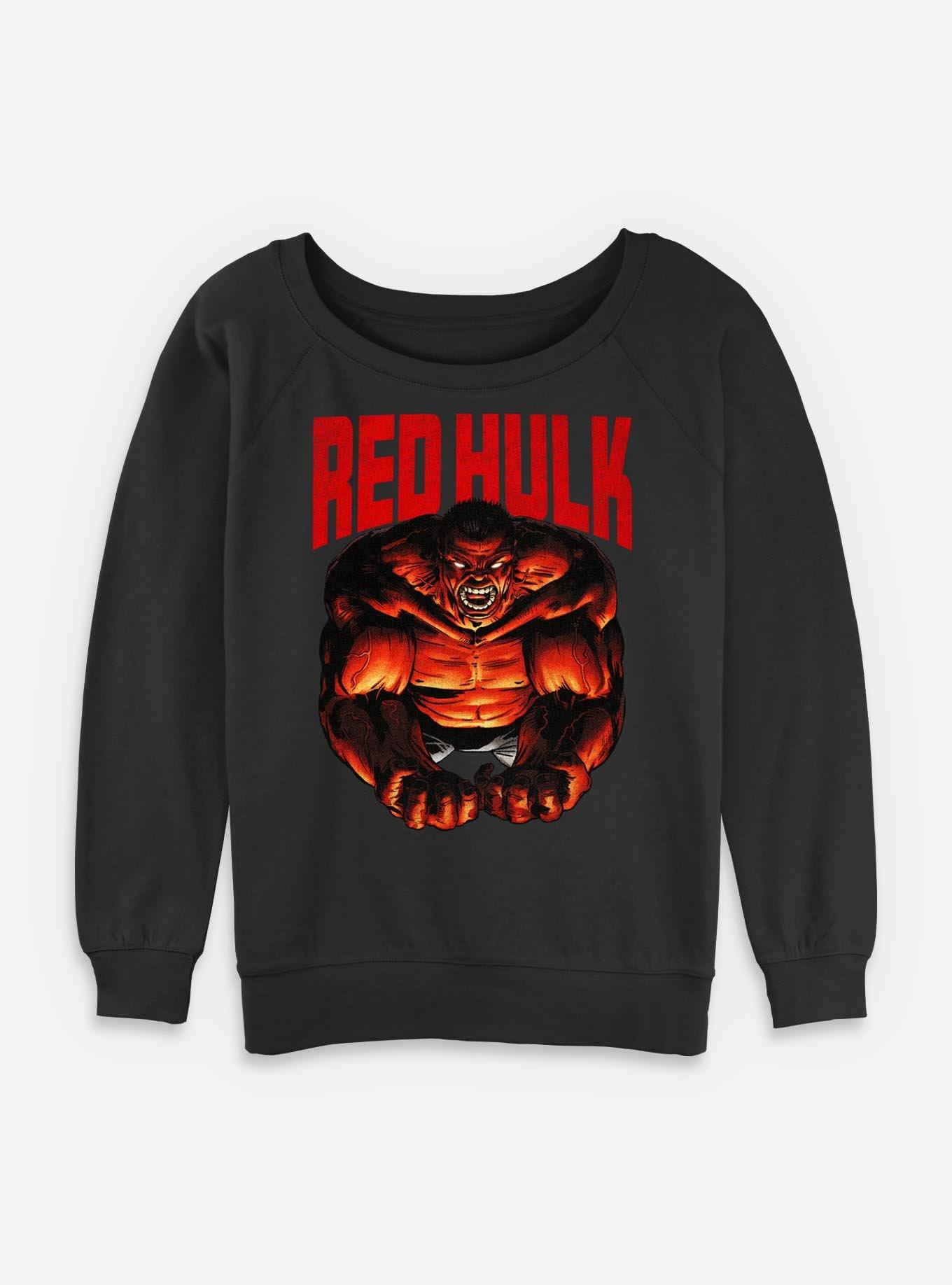 Marvel Red Hulk Womens Slouchy Sweatshirt, , hi-res