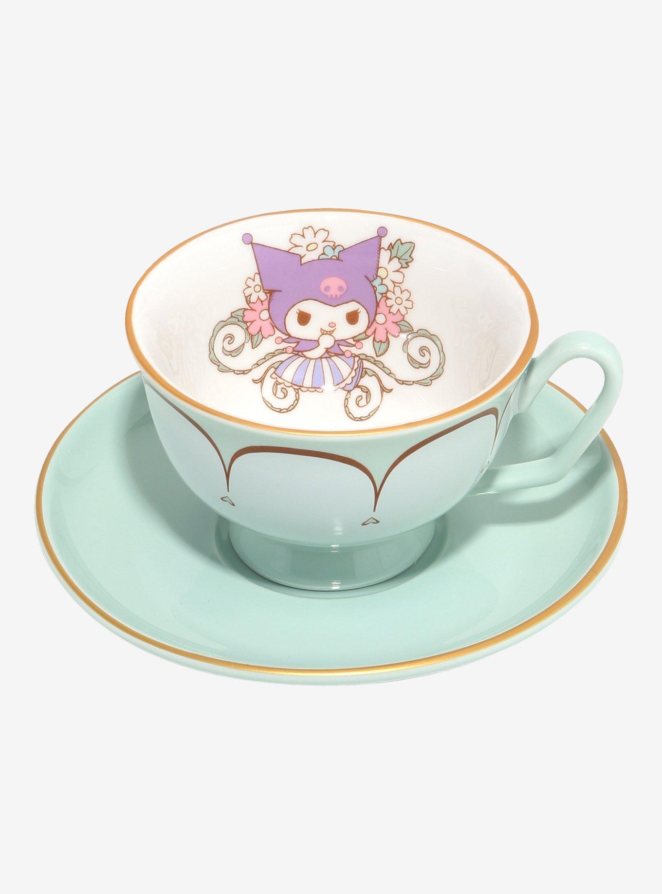 Sanrio Kuromi Floral Tea Cup and Saucer — BoxLunch Exclusive, , hi-res
