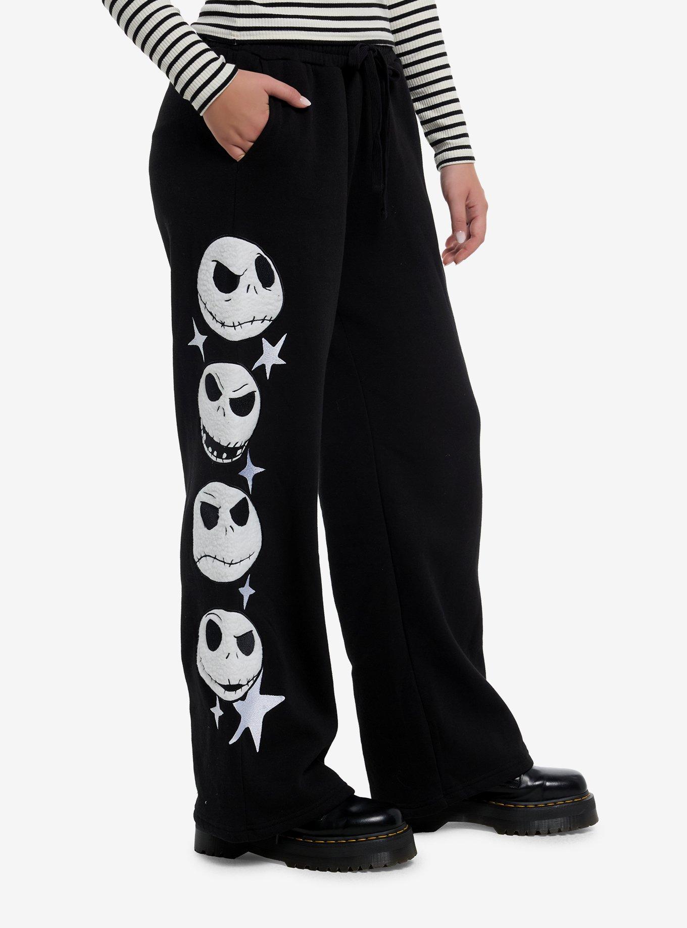 Her Universe The Nightmare Before Christmas Jack Faces Wide Leg Girls Lounge Pants, , hi-res