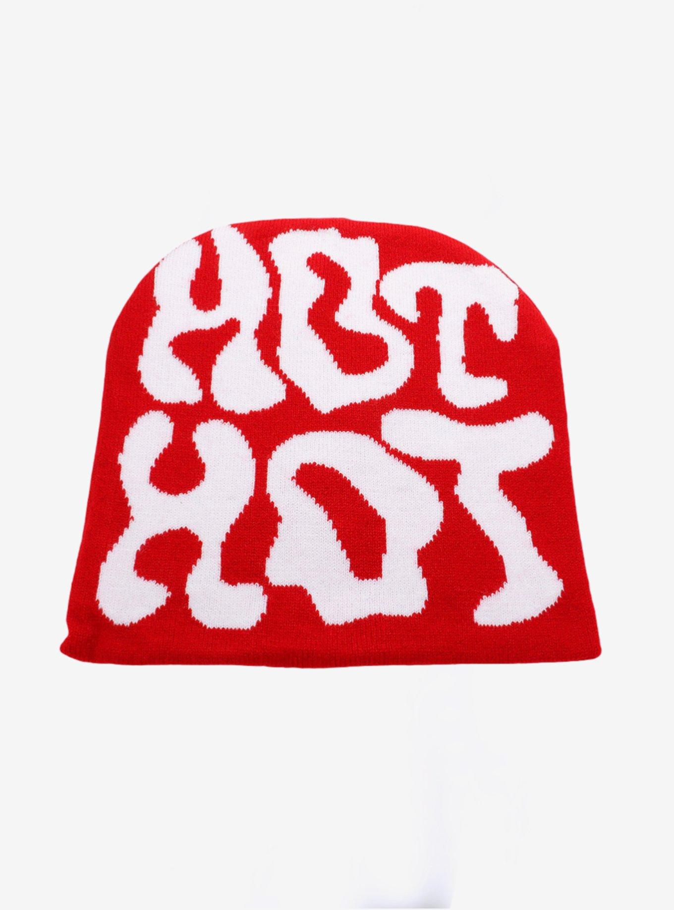 Red Hot Hot Message Beanie Hat, , hi-res