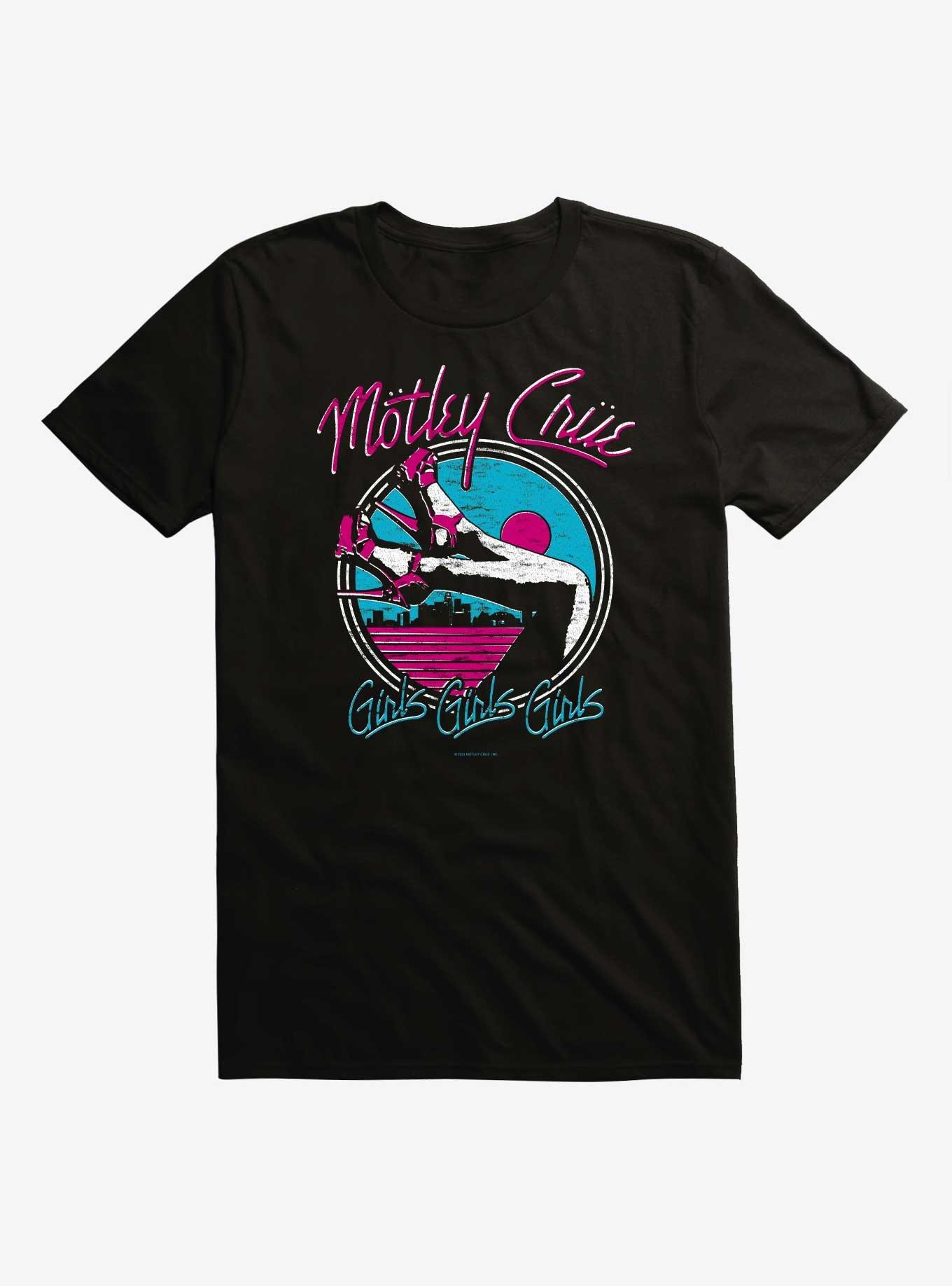 Motley Crue Girls Girls Girls Purple Heels T-Shirt, BLACK, hi-res