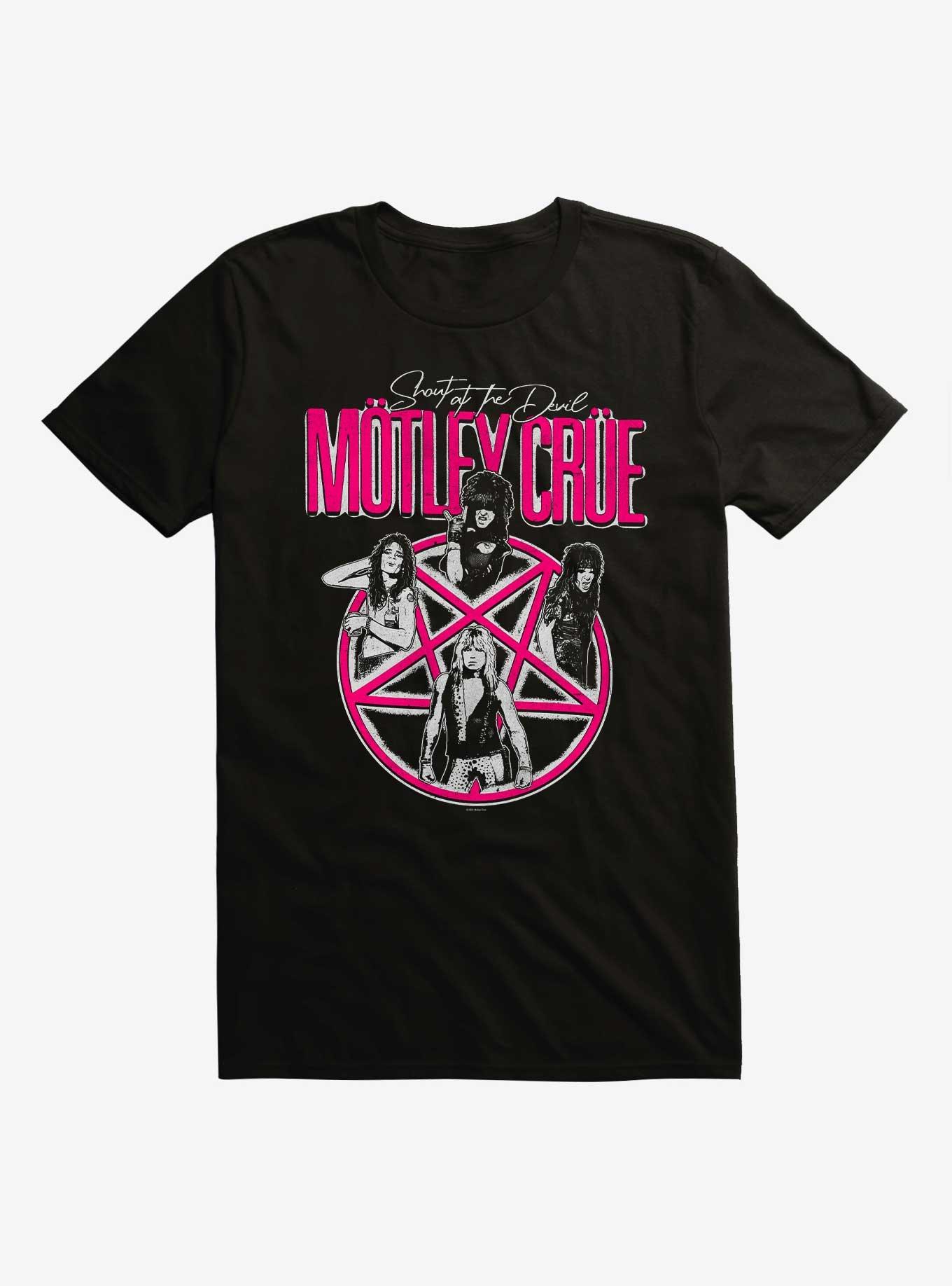 Motley Crue Shout At The Devil Pink Pentagram T-Shirt, , hi-res