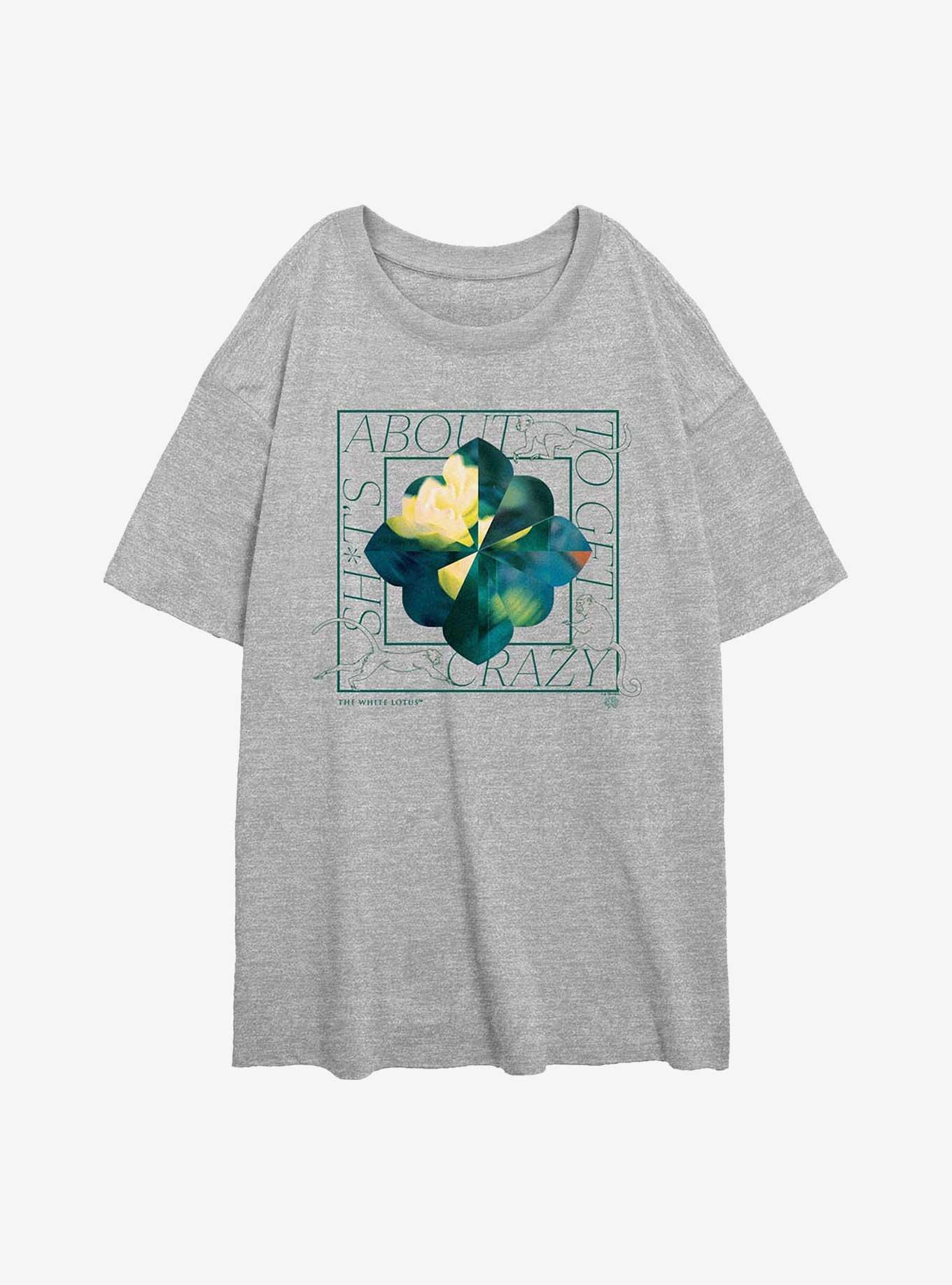 The White Lotus About To Get Crazy Girls Oversized T-Shirt, ATH HTR, hi-res
