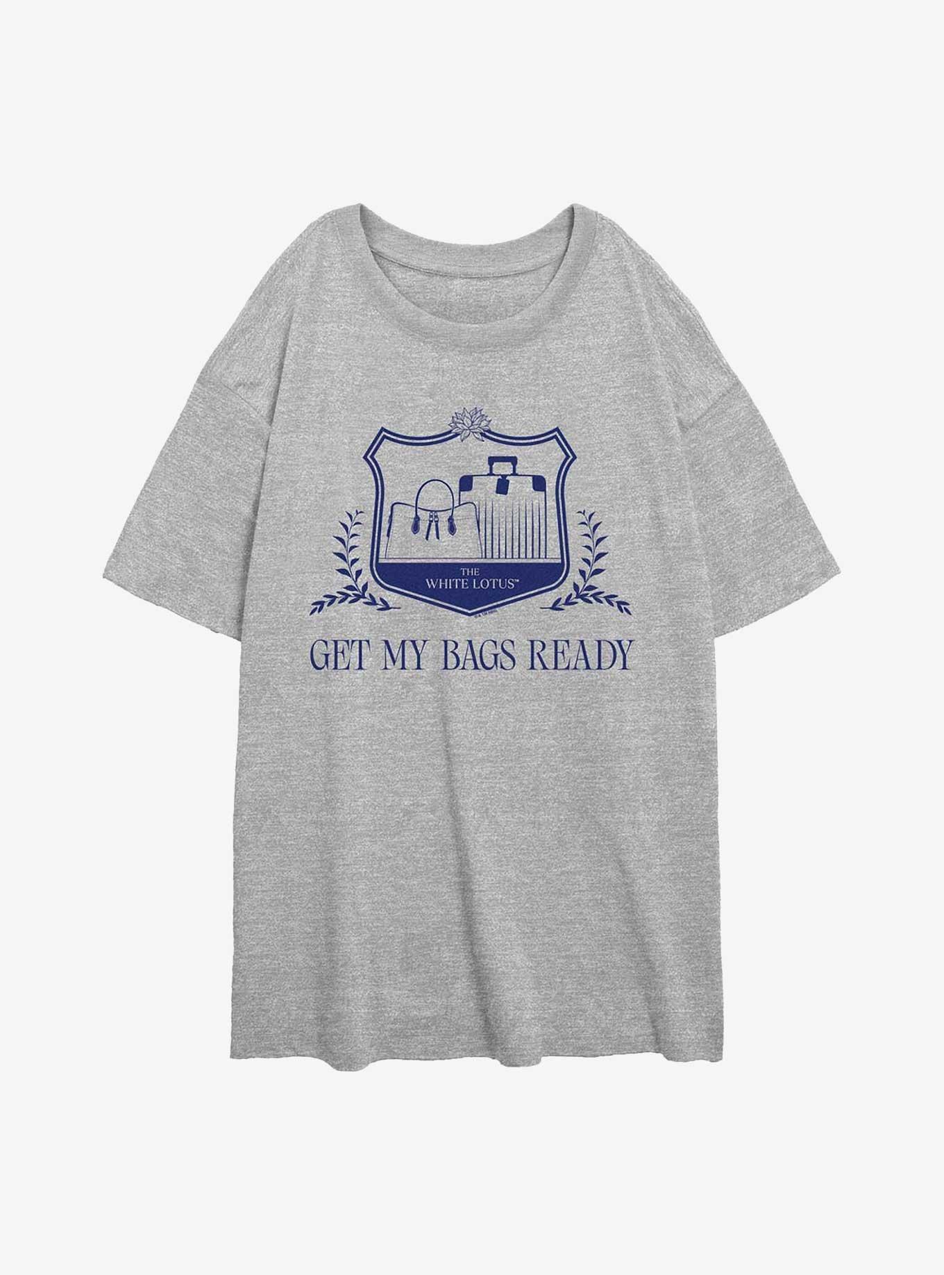 The White Lotus Get My Bags Ready Girls Oversized T-Shirt, ATH HTR, hi-res