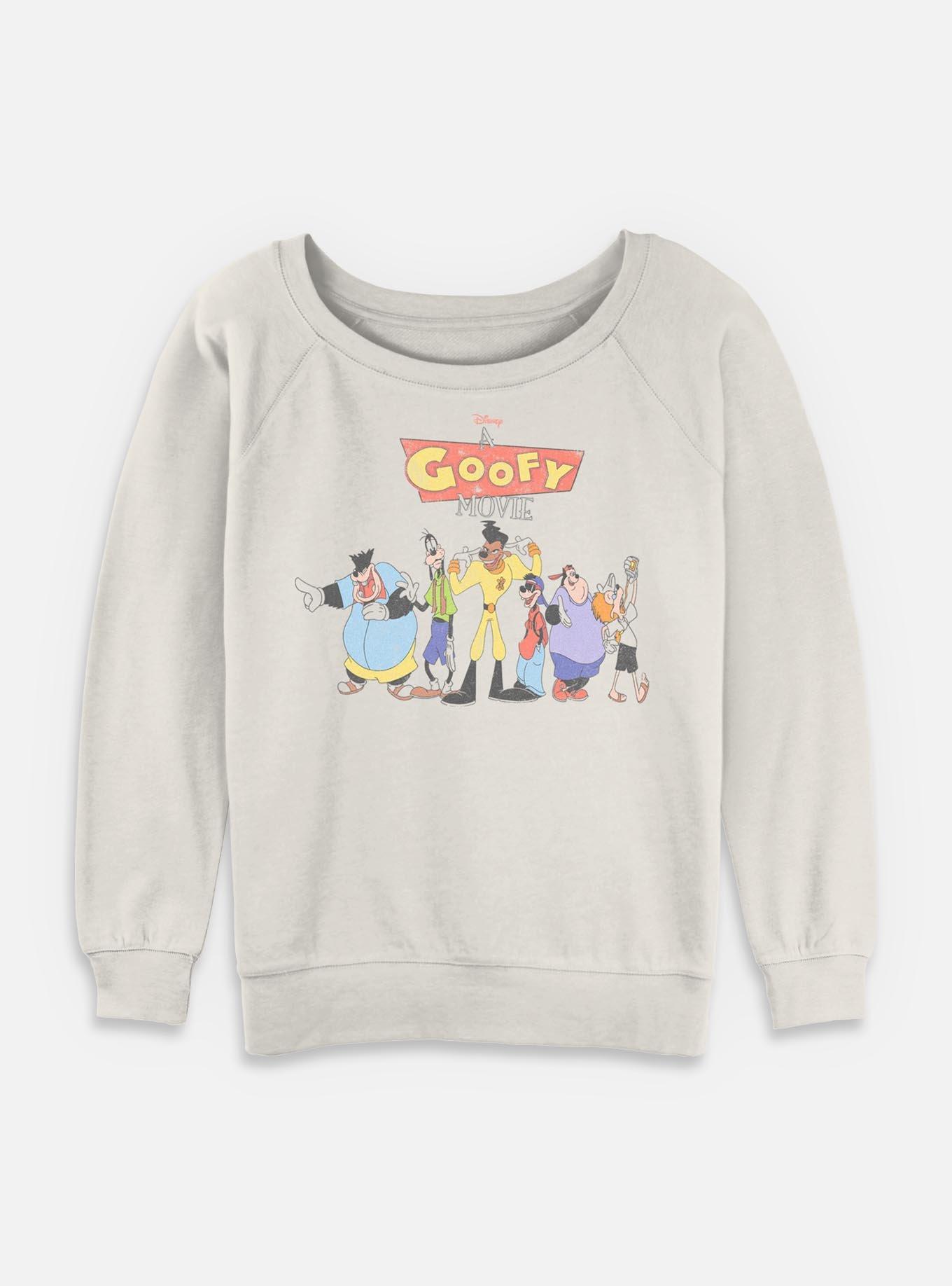Disney Goofy Group Squad Womens Slouchy Sweatshirt, EGRET, hi-res