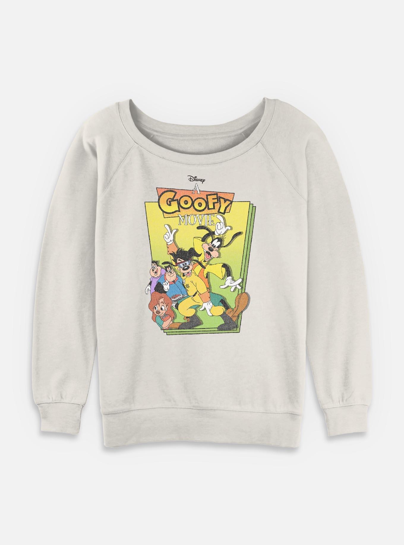 Disney Goofy Cover Womens Slouchy Sweatshirt, EGRET, hi-res