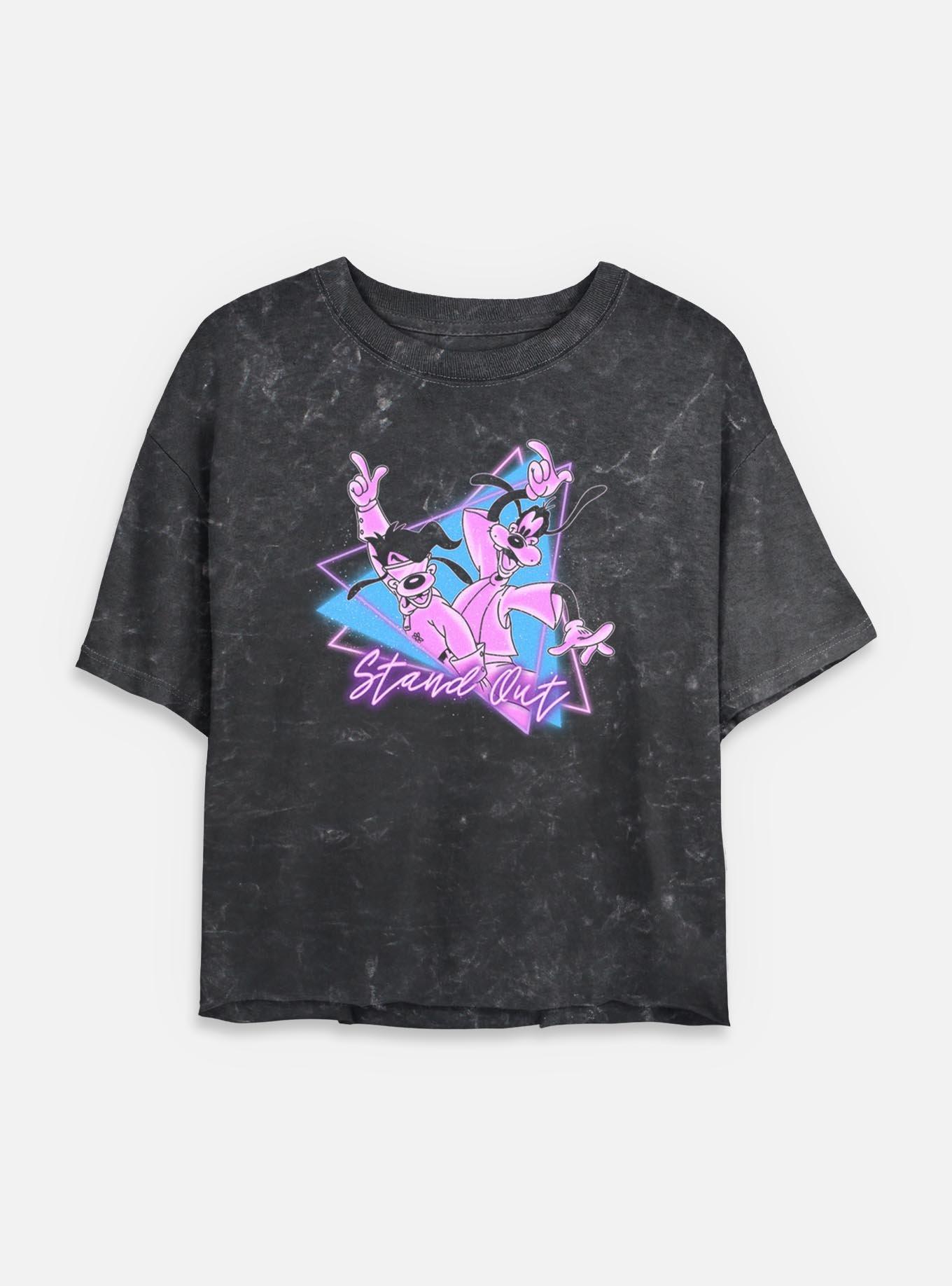 Disney Goofy Triangle Stand Out Mineral Wash Womens Crop T-Shirt, , hi-res