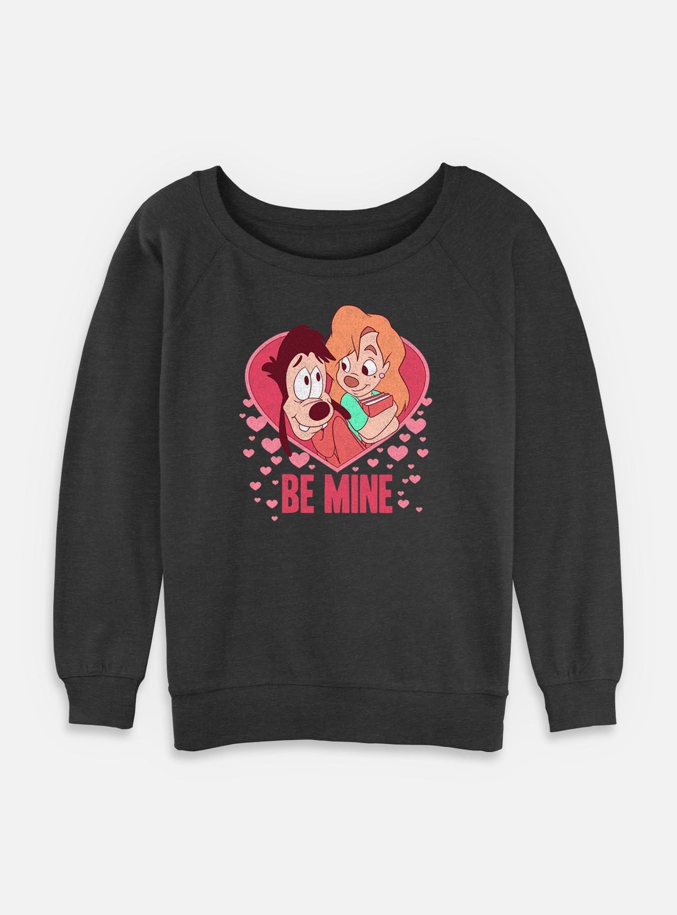 Disney Goofy Max And Rox Be Mine Womens Slouchy Sweatshirt, , hi-res