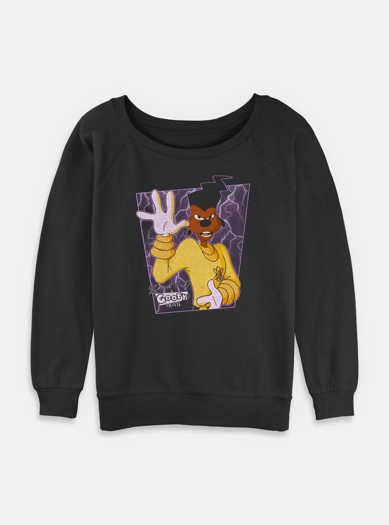 Disney Goofy Powerline Portrait Womens Slouchy Sweatshirt, , hi-res