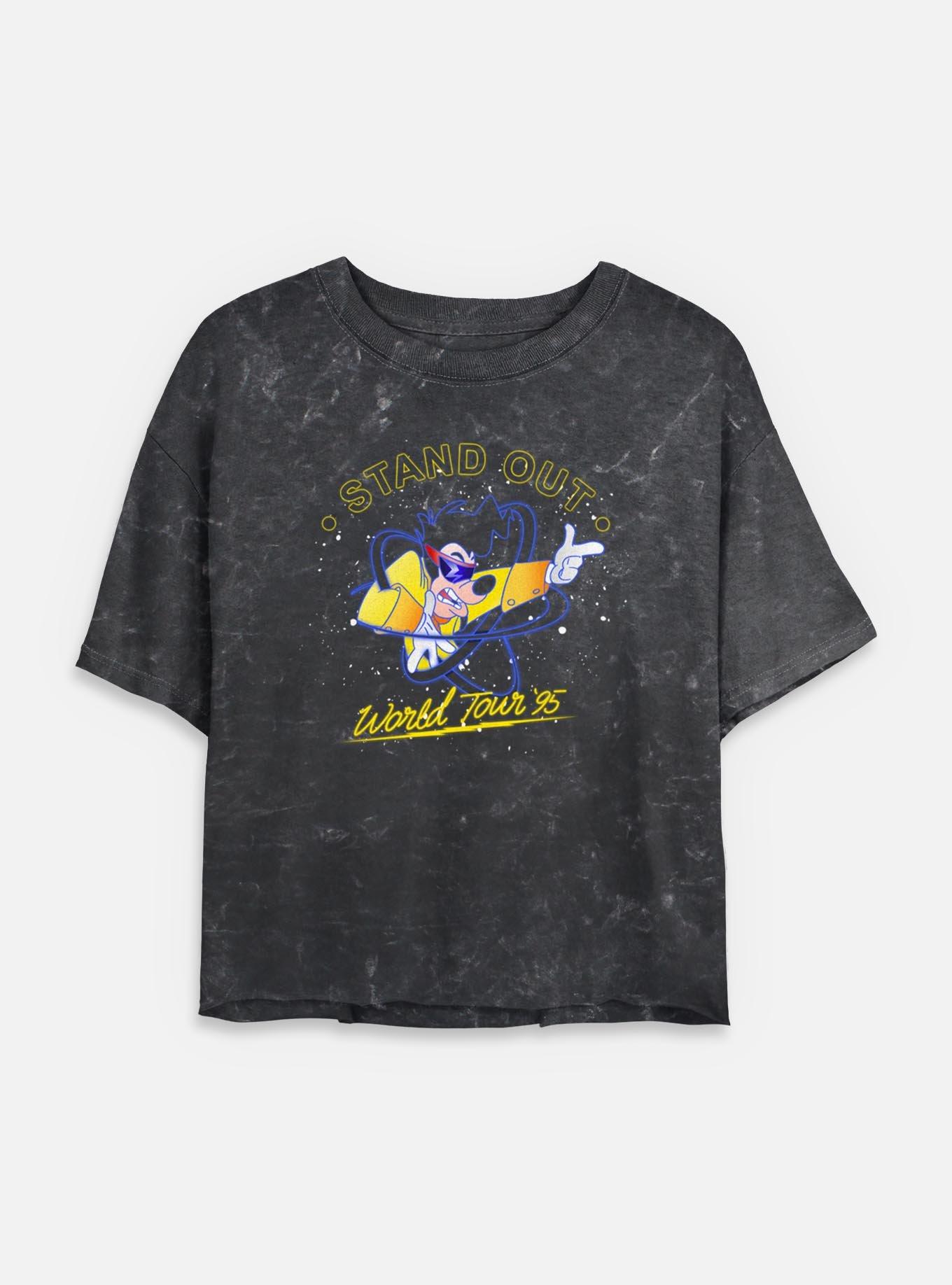 Disney Goofy Stand Out World Tour Mineral Wash Womens Crop T-Shirt, , hi-res