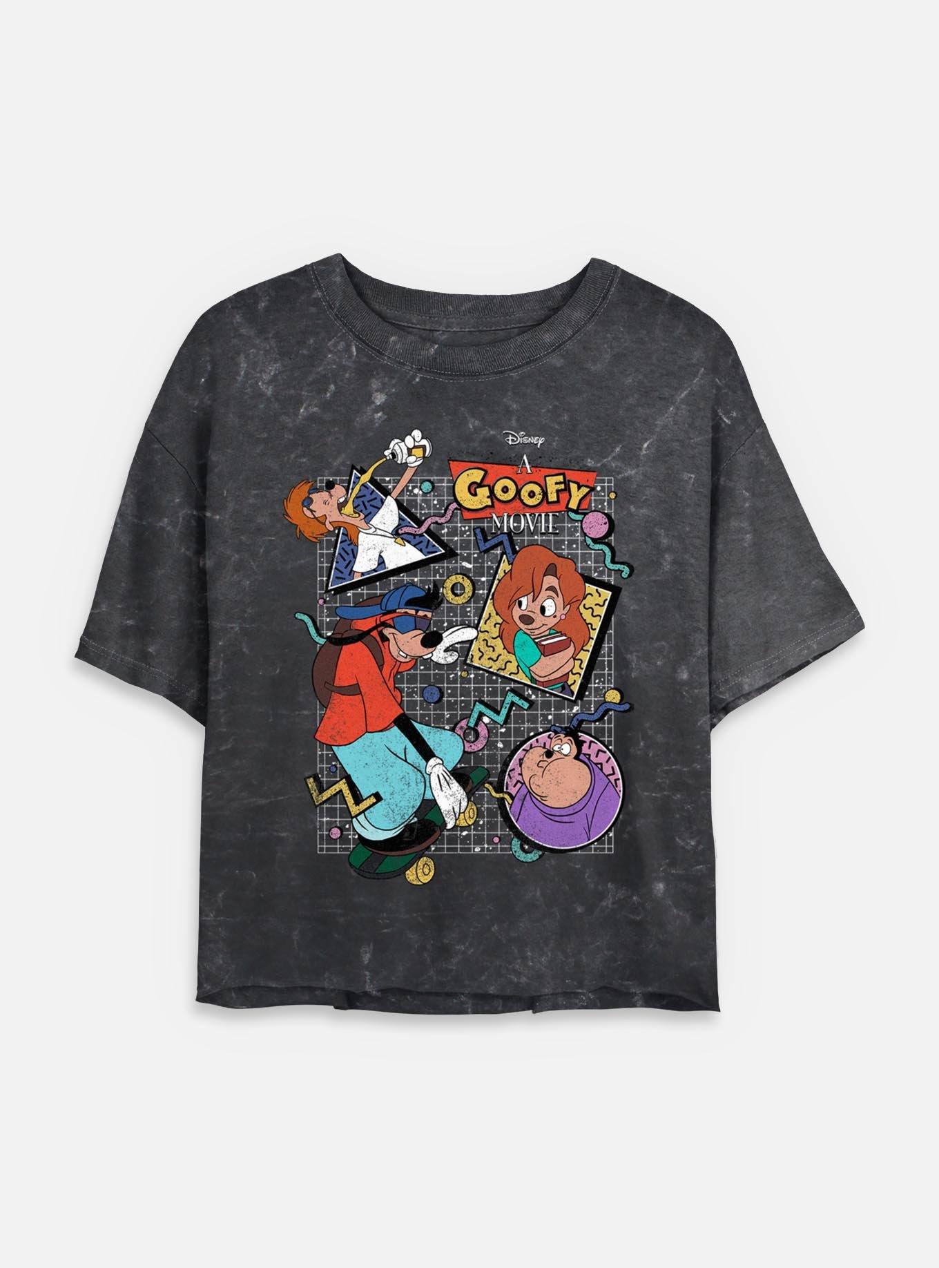Disney Goofy 90s Goof Collage Mineral Wash Womens Crop T-Shirt, , hi-res