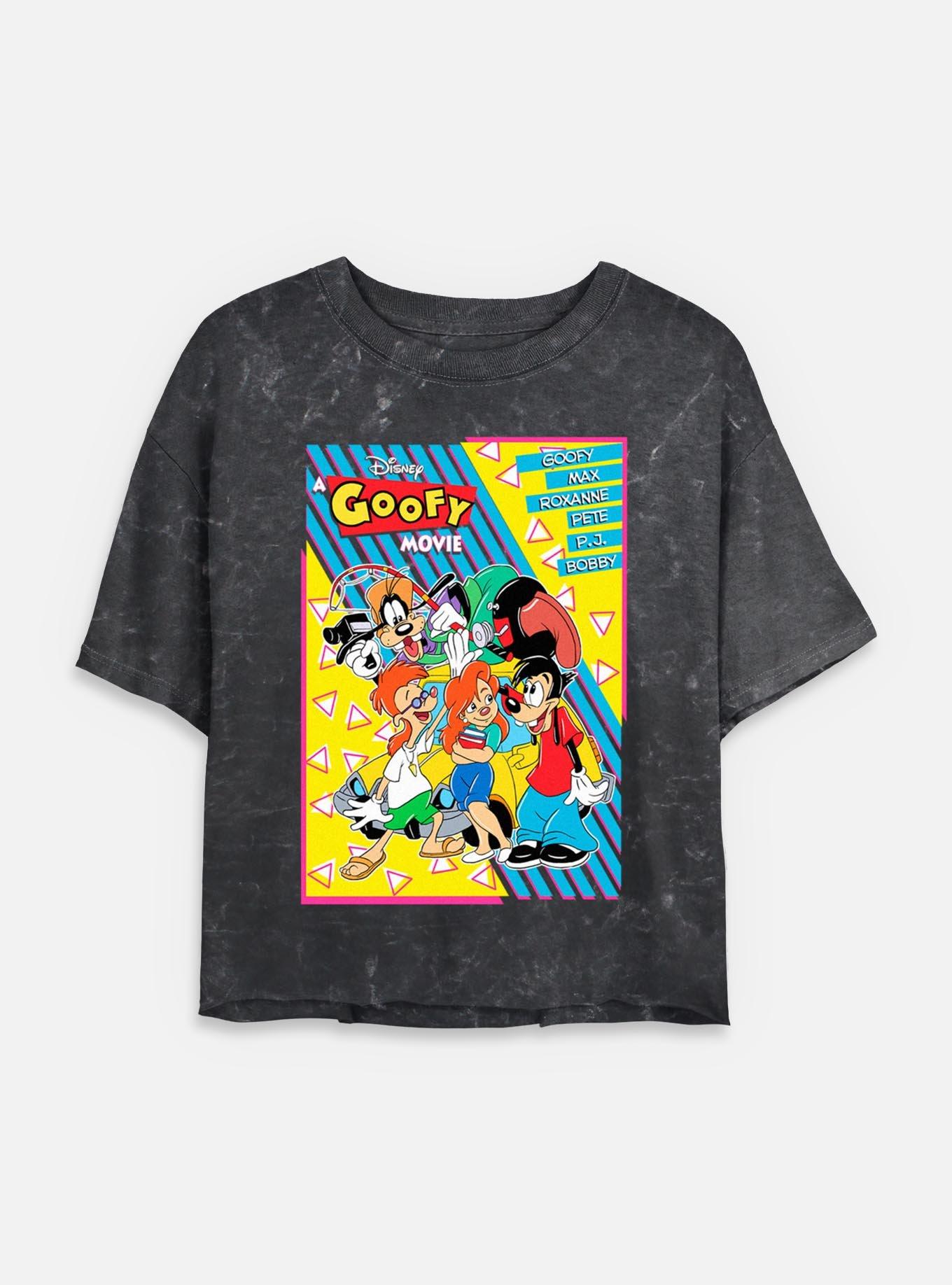 Disney Goofy Retro Group Poster Mineral Wash Womens Crop T-Shirt, , hi-res