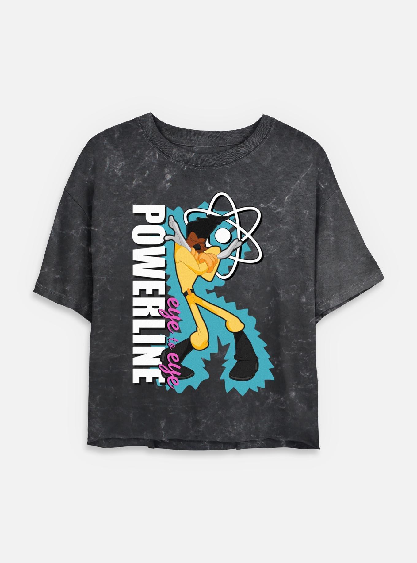 Disney Goofy Eye To Eye Powerline Mineral Wash Womens Crop T-Shirt, , hi-res