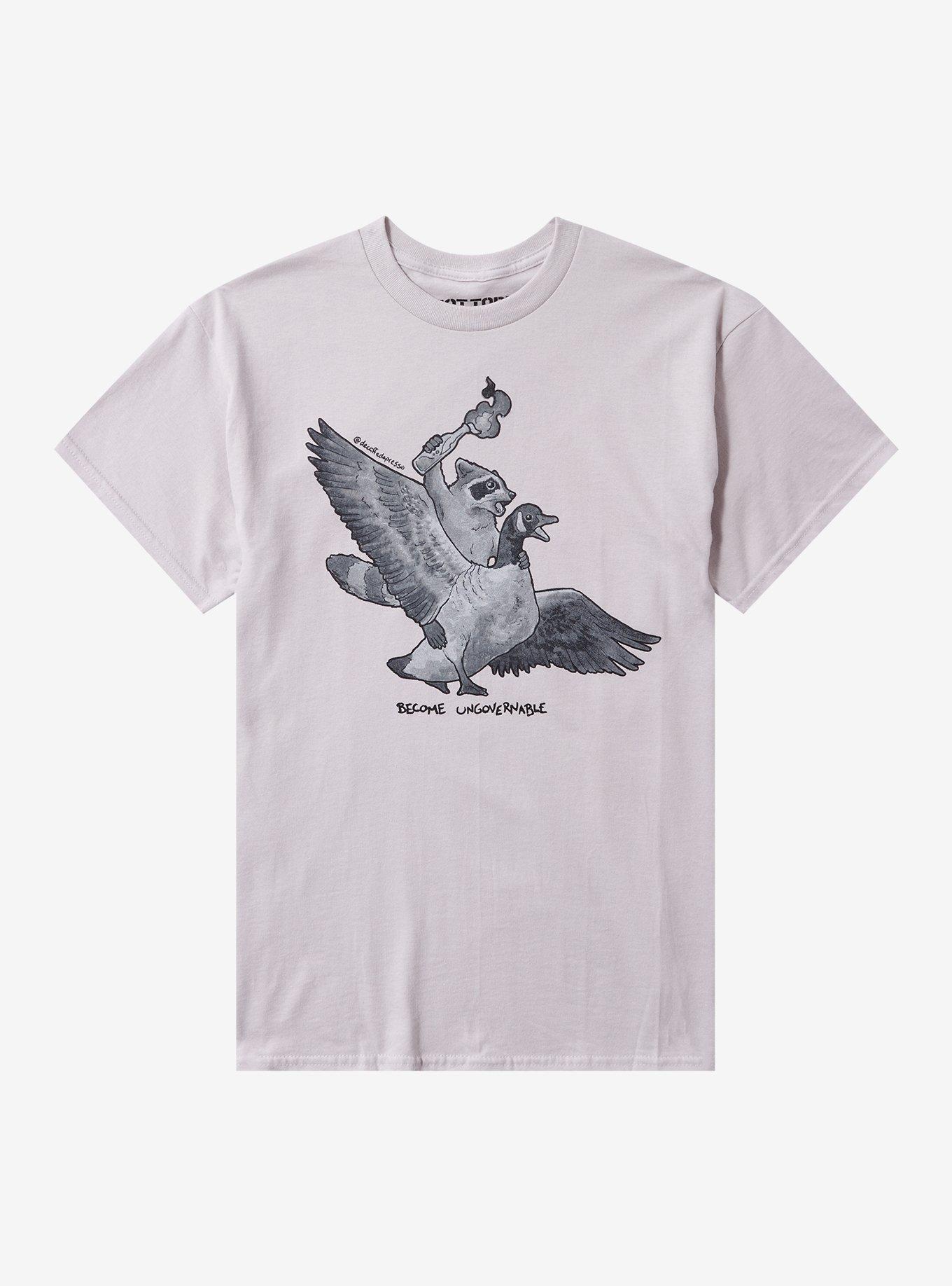 Raccoon Ungovernable T-Shirt By Decaffedepresso, , hi-res