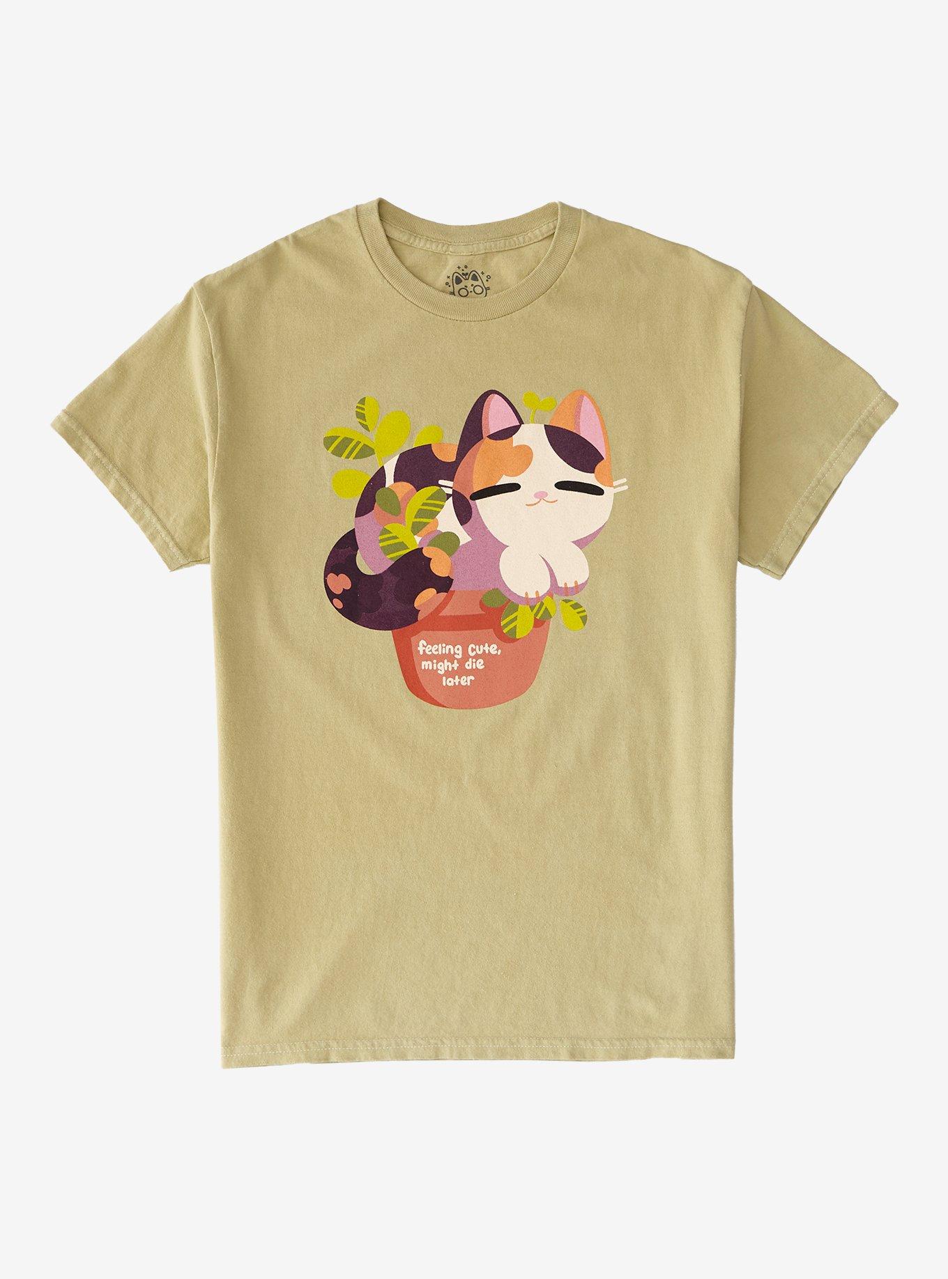 Feeling Cute Cat T-Shirt By Hollyddraws, , hi-res