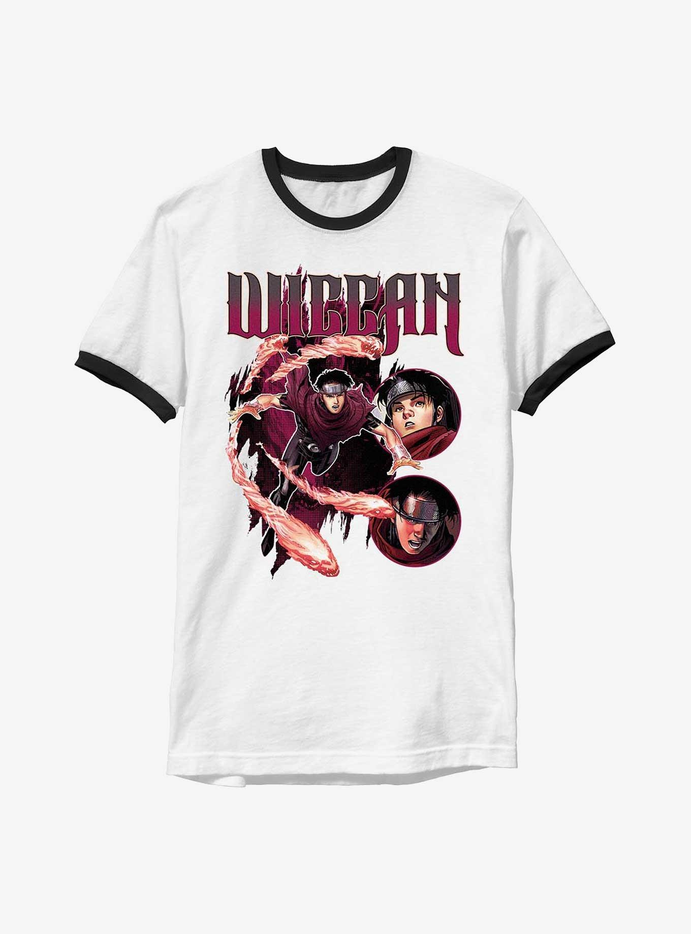 Marvel Wiccan Wiccan Flames Ringer T-Shirt, WHTBLK, hi-res
