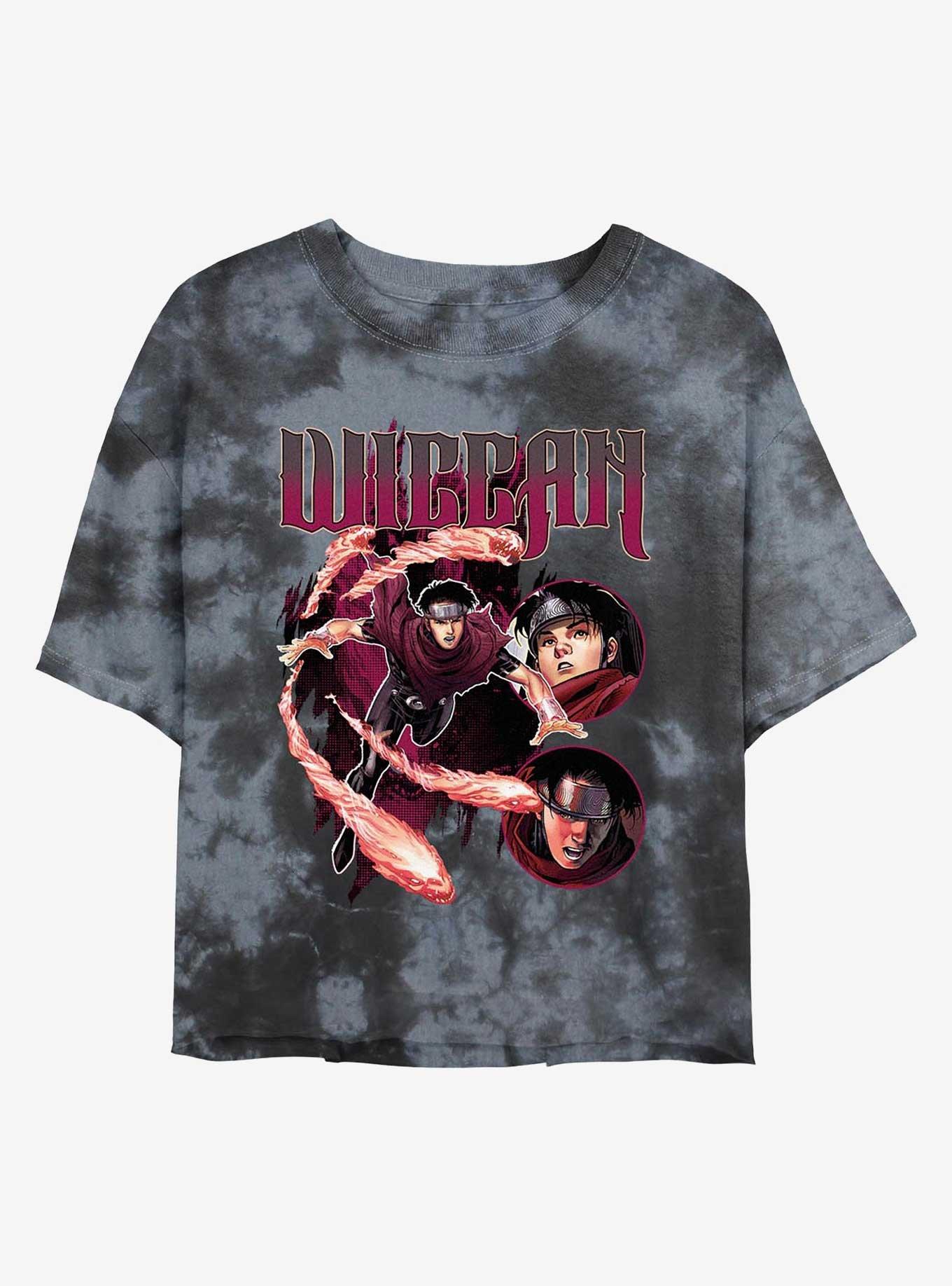 Marvel Wiccan Wiccan Flames Tie-Dye Girls Crop T-Shirt, , hi-res