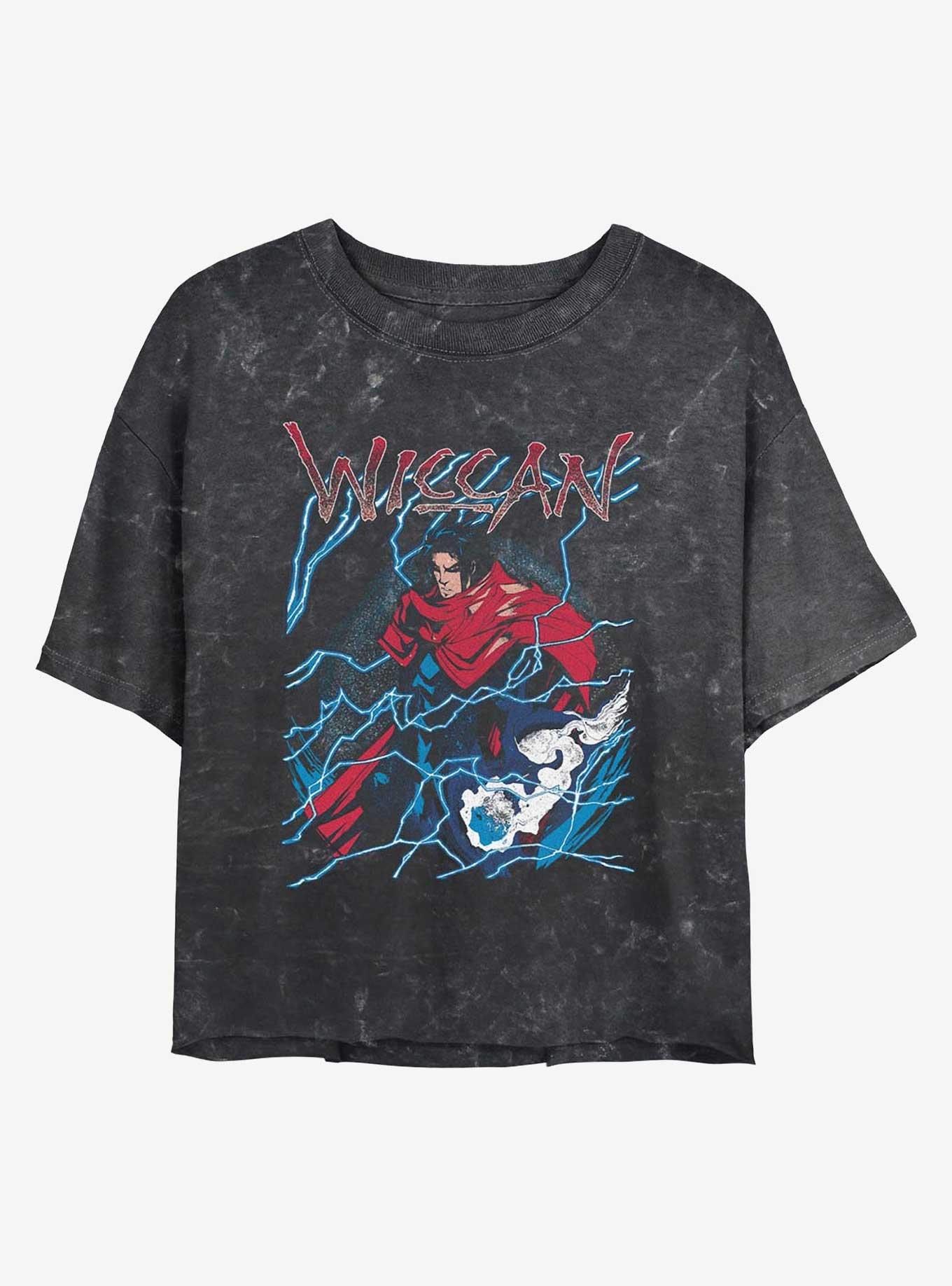 Marvel Wiccan We Get Wiccan Mineral Wash Girls Crop T-Shirt, , hi-res