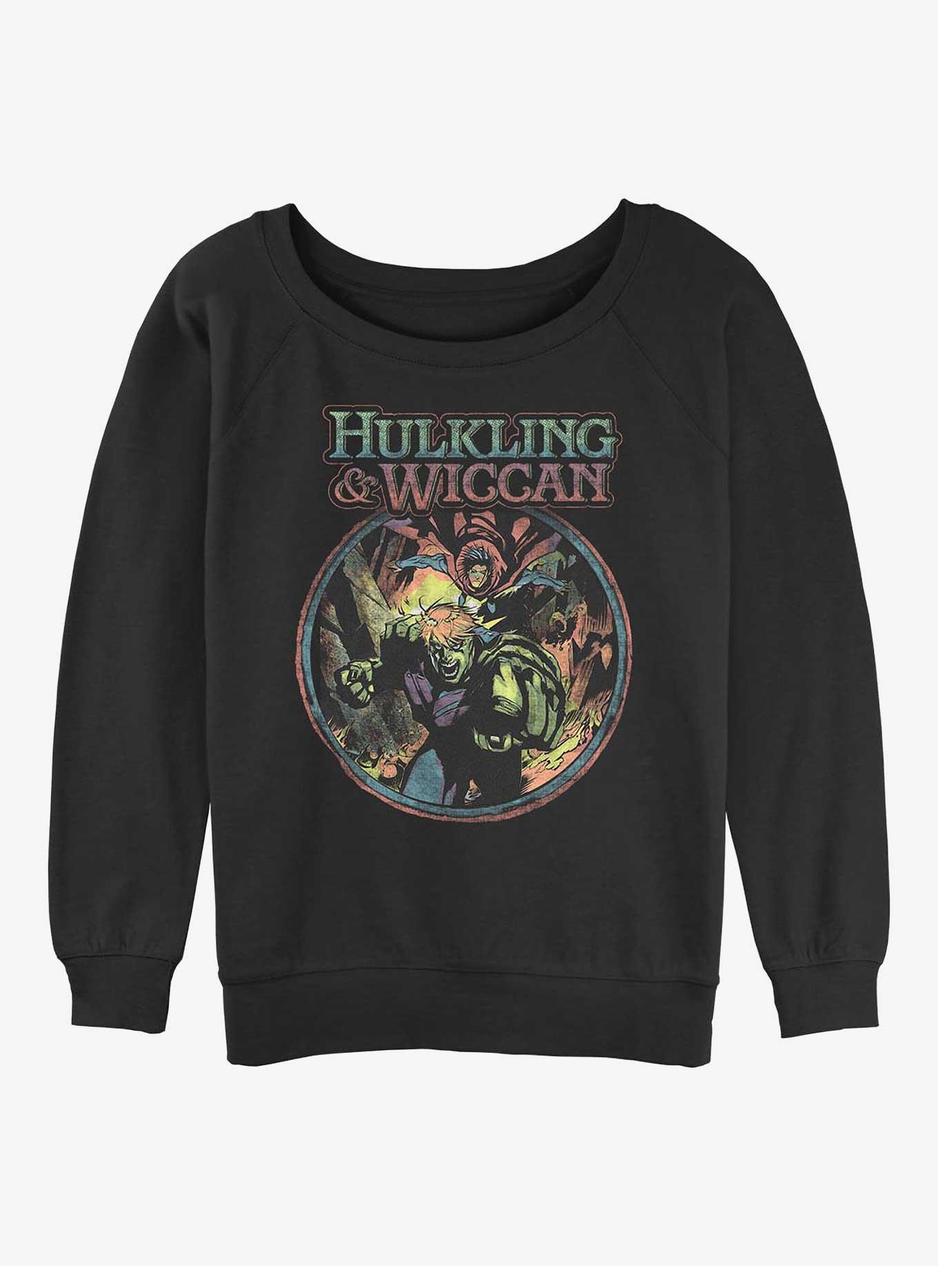 Marvel Wiccan Hey Boy Girls Slouchy Sweatshirt, BLACK, hi-res