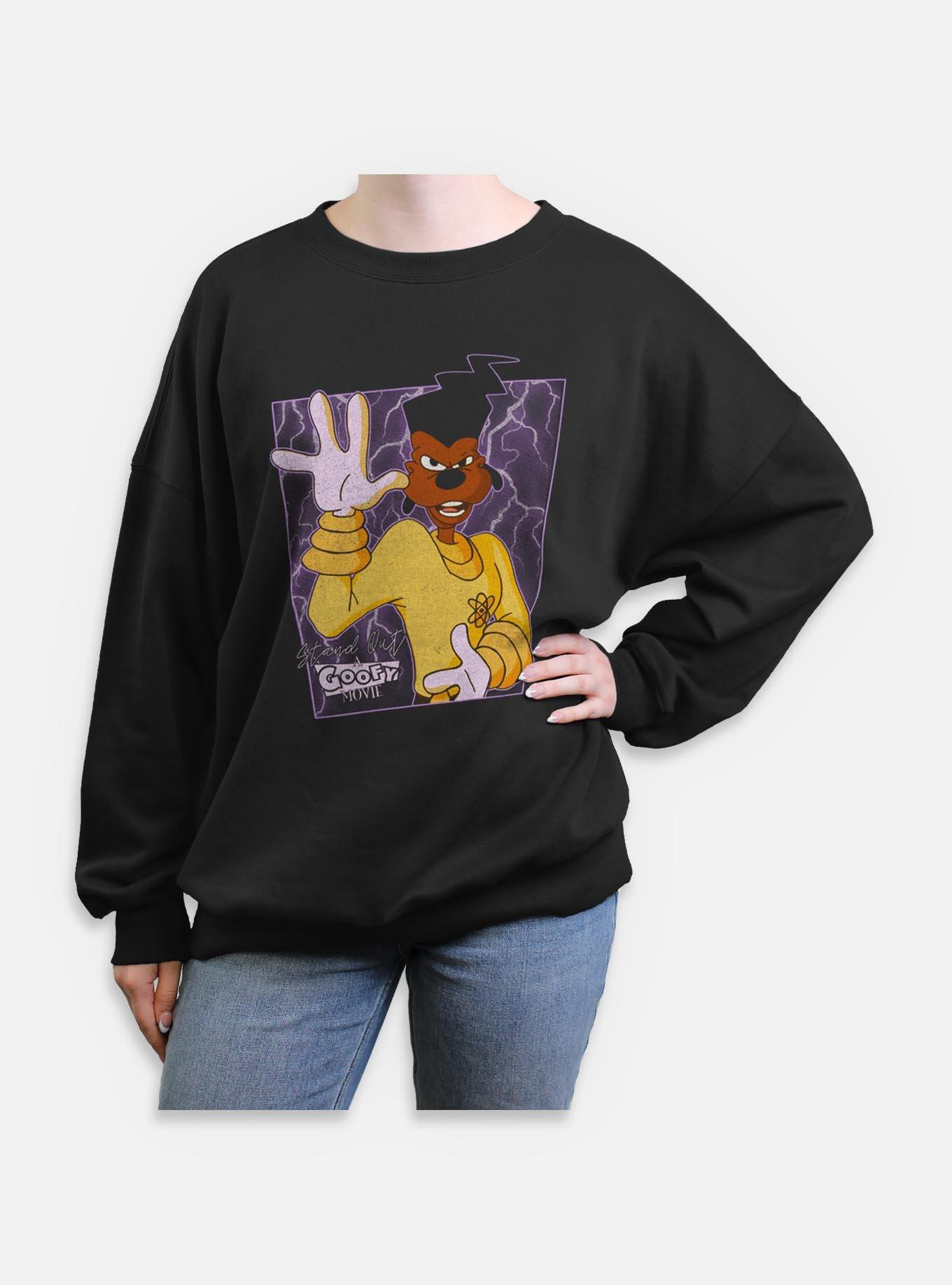Disney Goofy Powerline Portrait Womens Oversized Sweatshirt, , hi-res