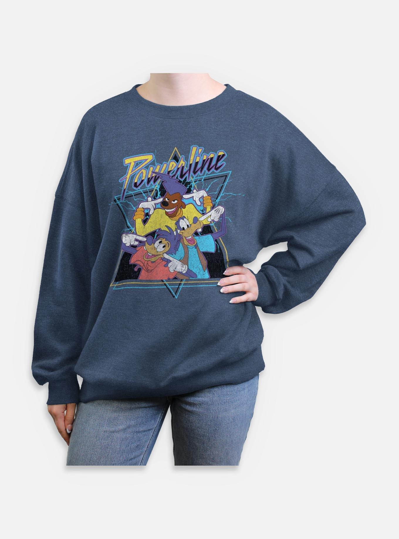 Disney Goofy Powerline Goof GroupWomens Oversized Sweatshirt