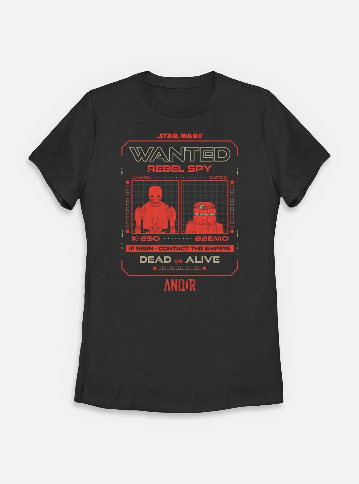Star Wars: Andor Wanted Spy Womens T-Shirt, BLACK, hi-res
