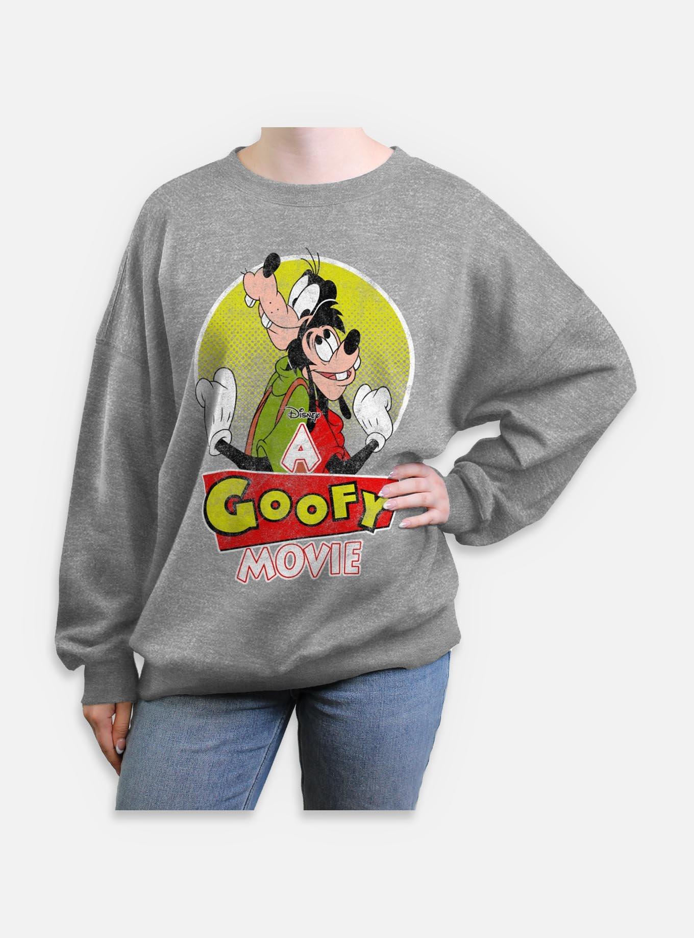 Disney Goofy Goofy And Son Womens Oversized Sweatshirt, HEATHER GR, hi-res