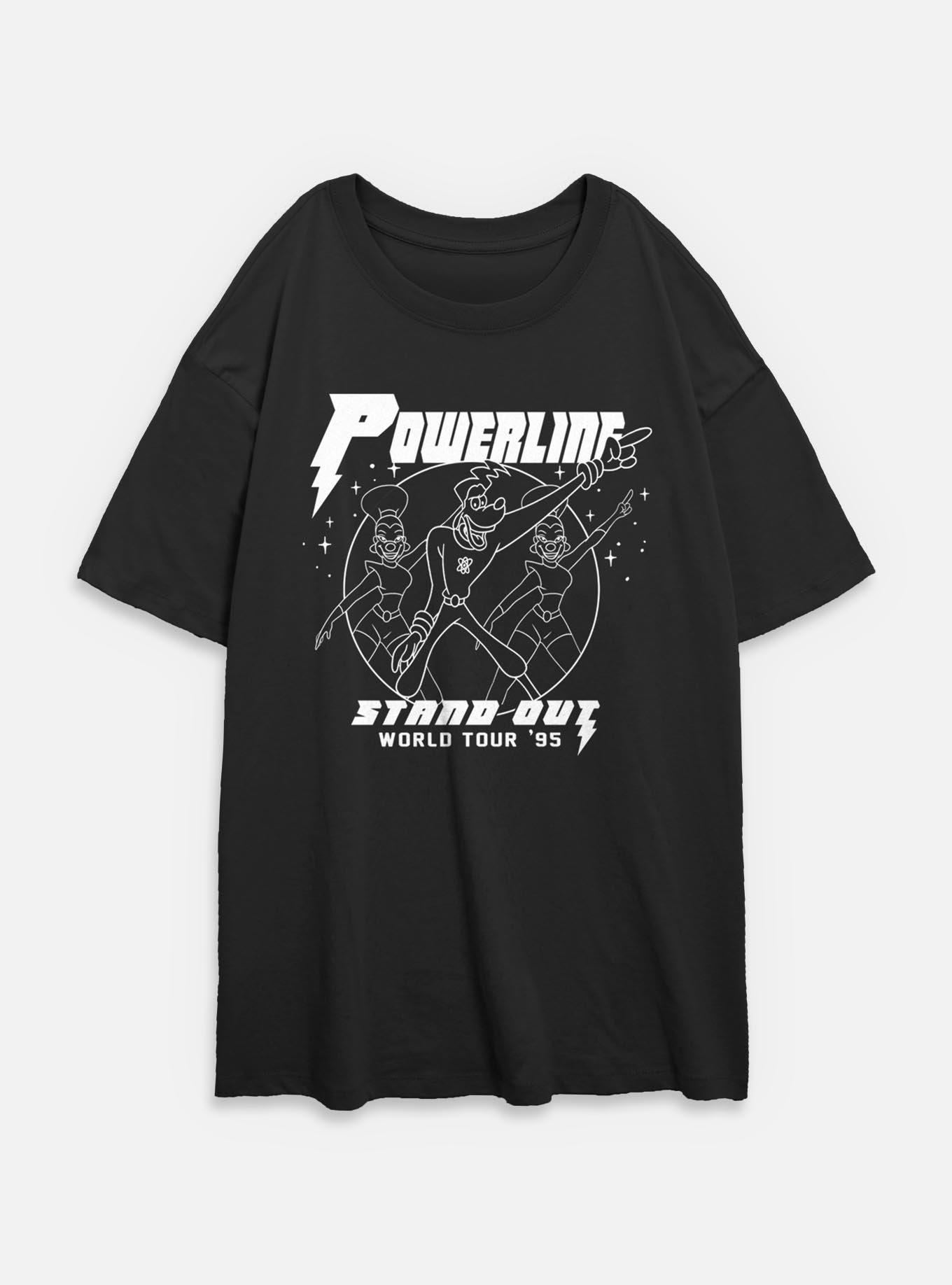 Disney Goofy World Tour Powerline Womens Oversized T-Shirt, BLACK, hi-res