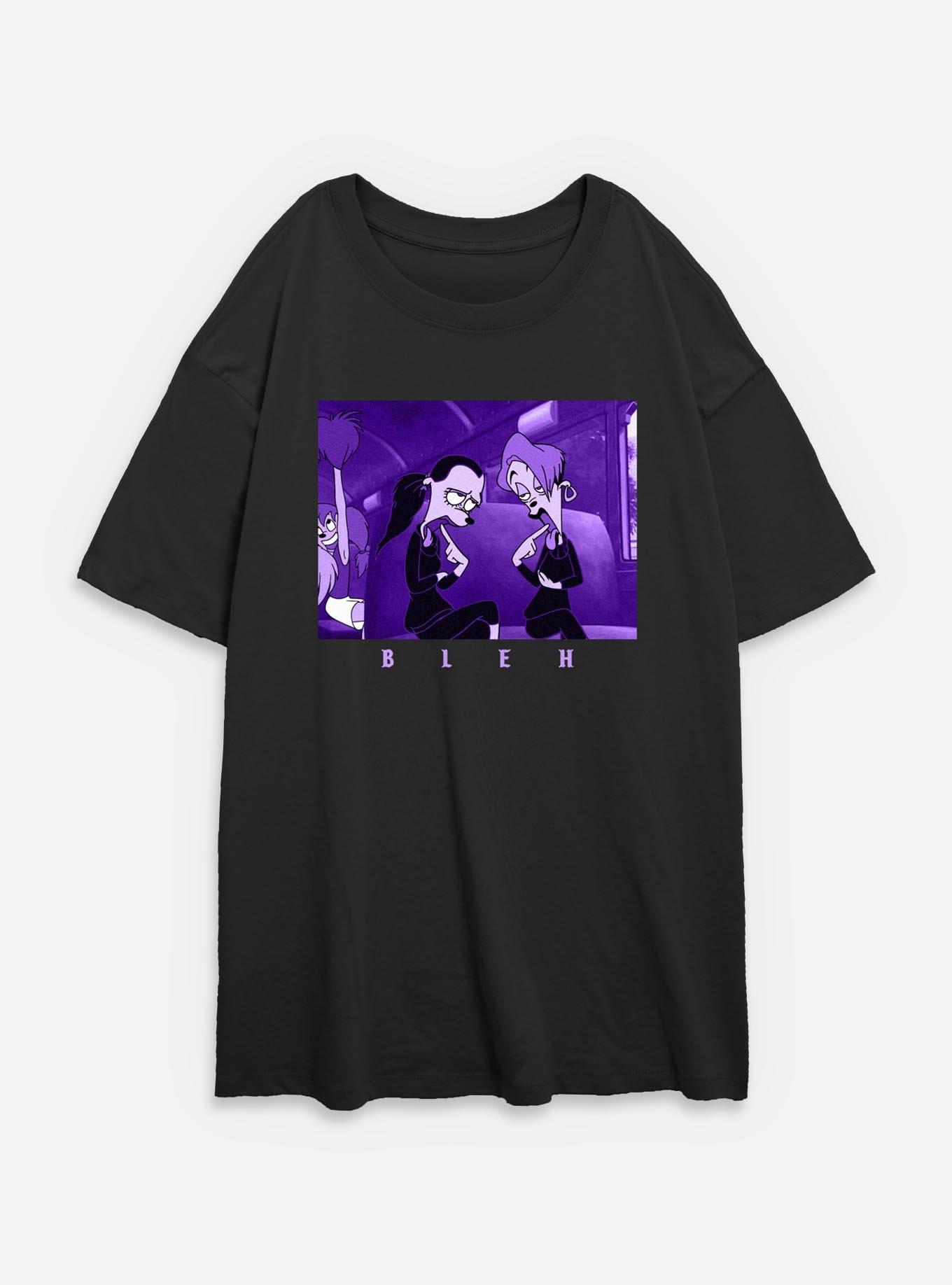Disney Goofy Bleh Tonal Womens Oversized T-Shirt, BLACK, hi-res