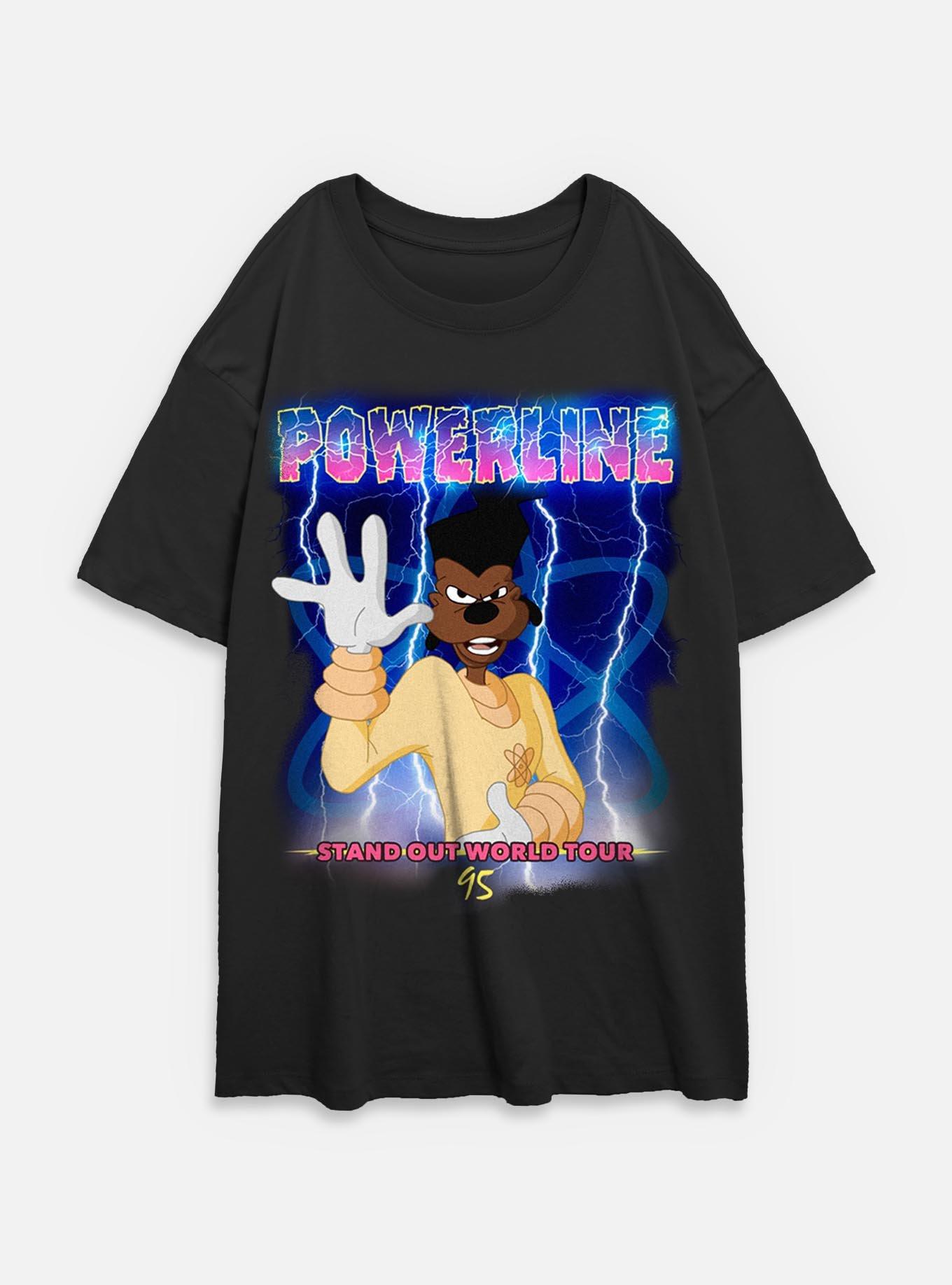 Disney Goofy Powerline Tour 96Womens Oversized T-Shirt, BLACK, hi-res