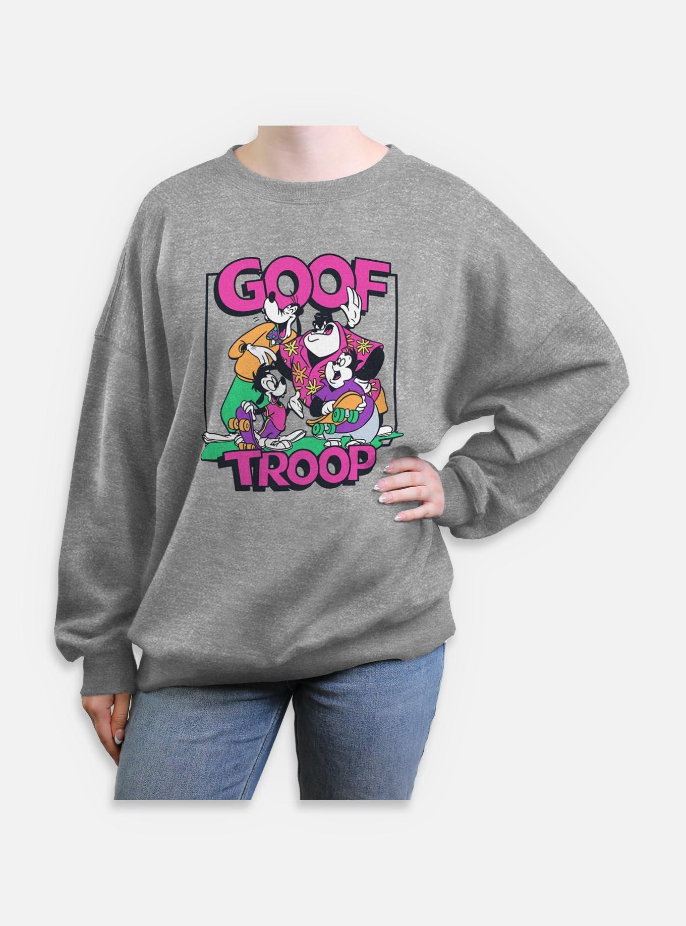 Disney Goofy Goof Troop Womens Oversized Sweatshirt, HEATHER GR, hi-res