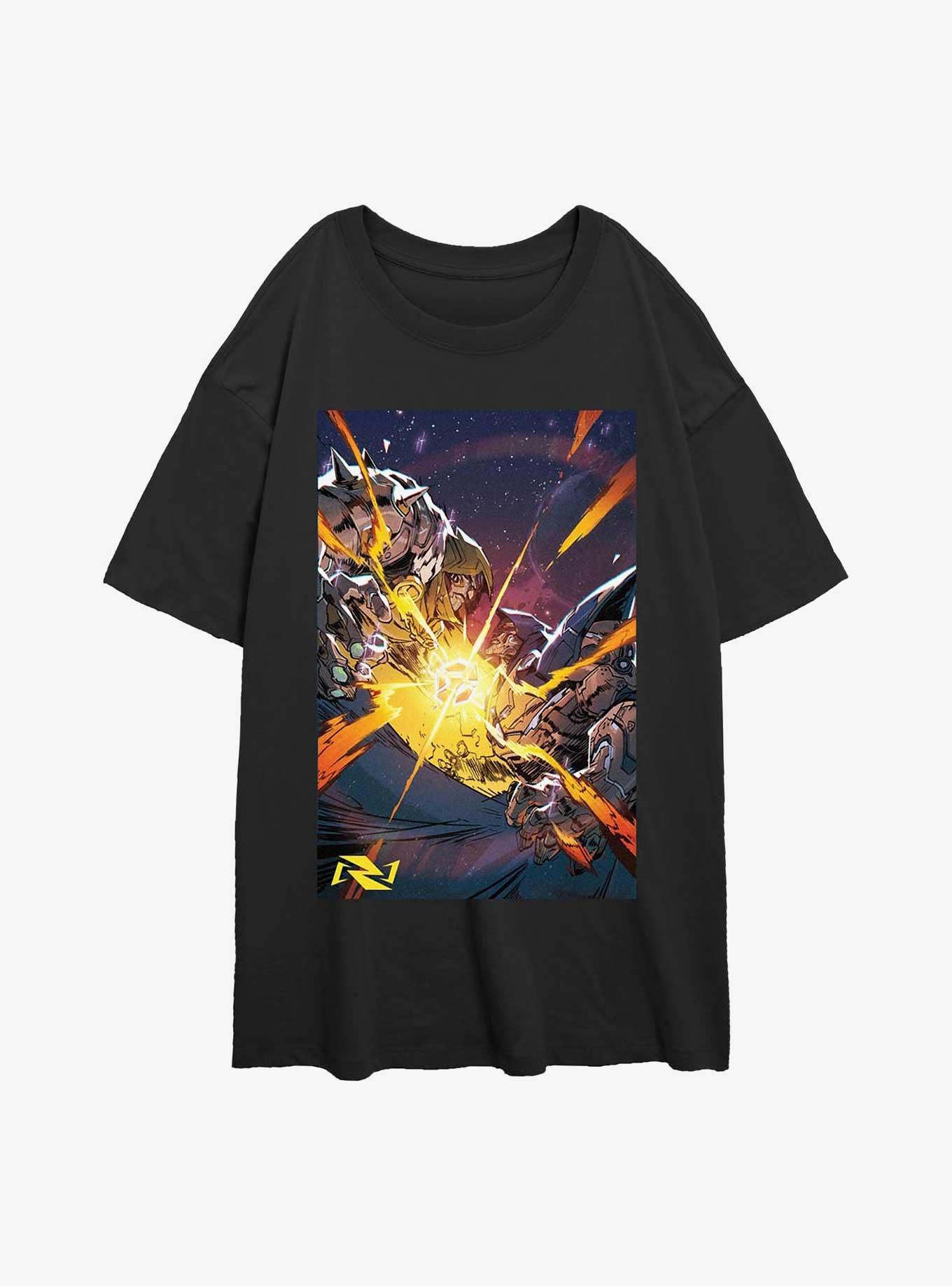 Final Fight Girls Oversized T-Shirt, BLACK, hi-res