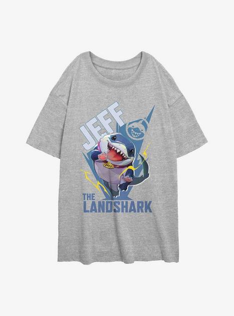 Marvel Rivals Jeff The Landshark Girls Oversized T-Shirt - GREY | Hot Topic