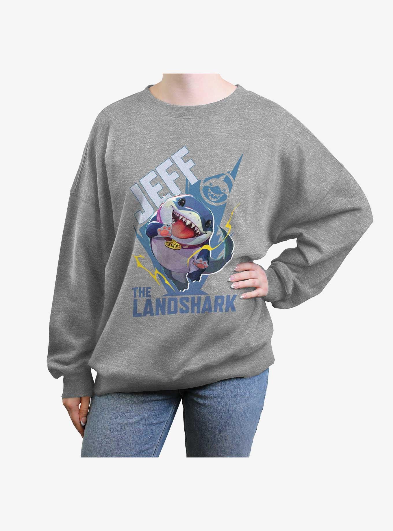Marvel Rivals Jeff The Landshark Girls Oversized Sweatshirt, , hi-res