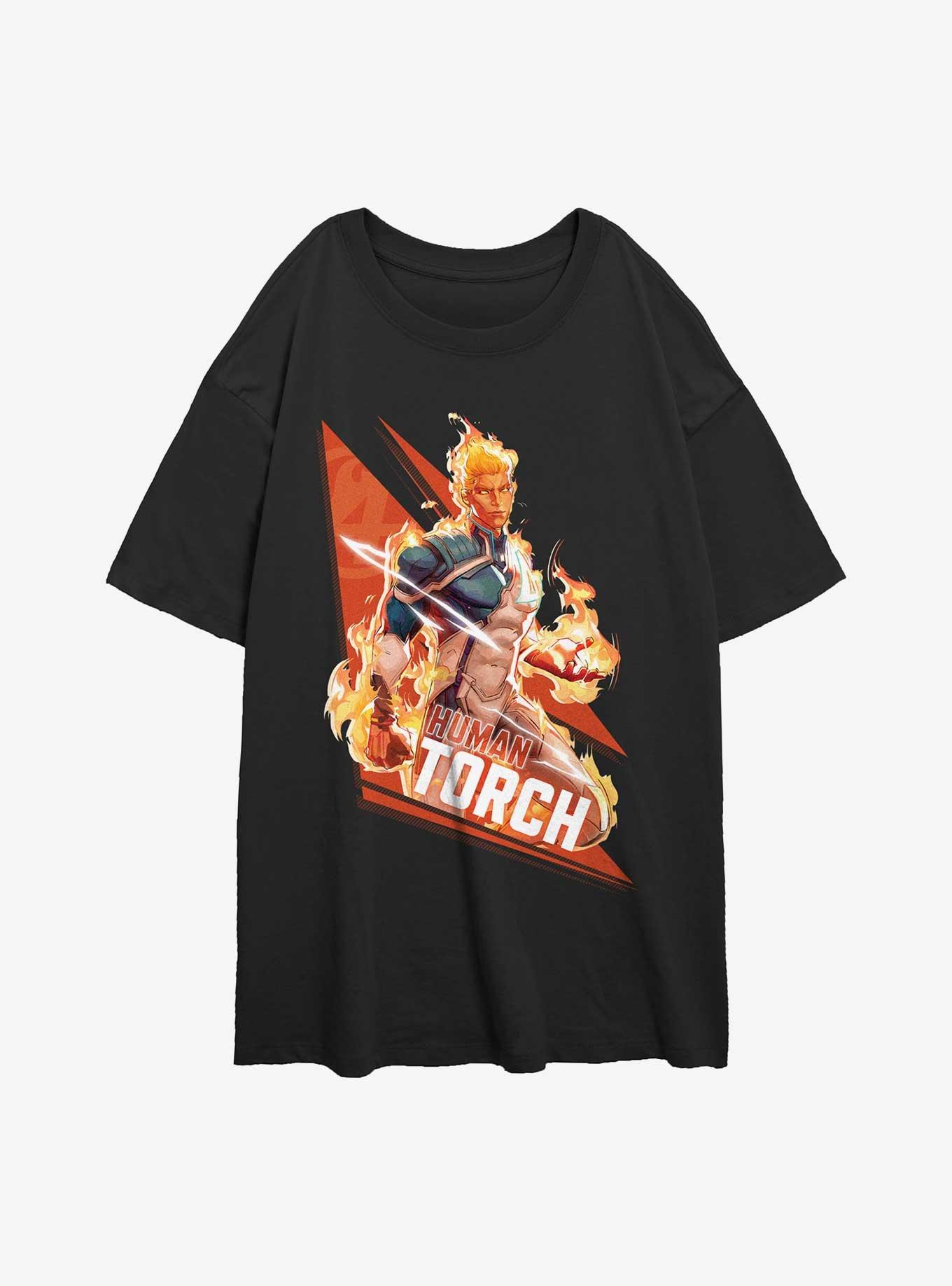 Marvel Rivals Human Torch Big Fire Girls Oversized T-Shirt, , hi-res