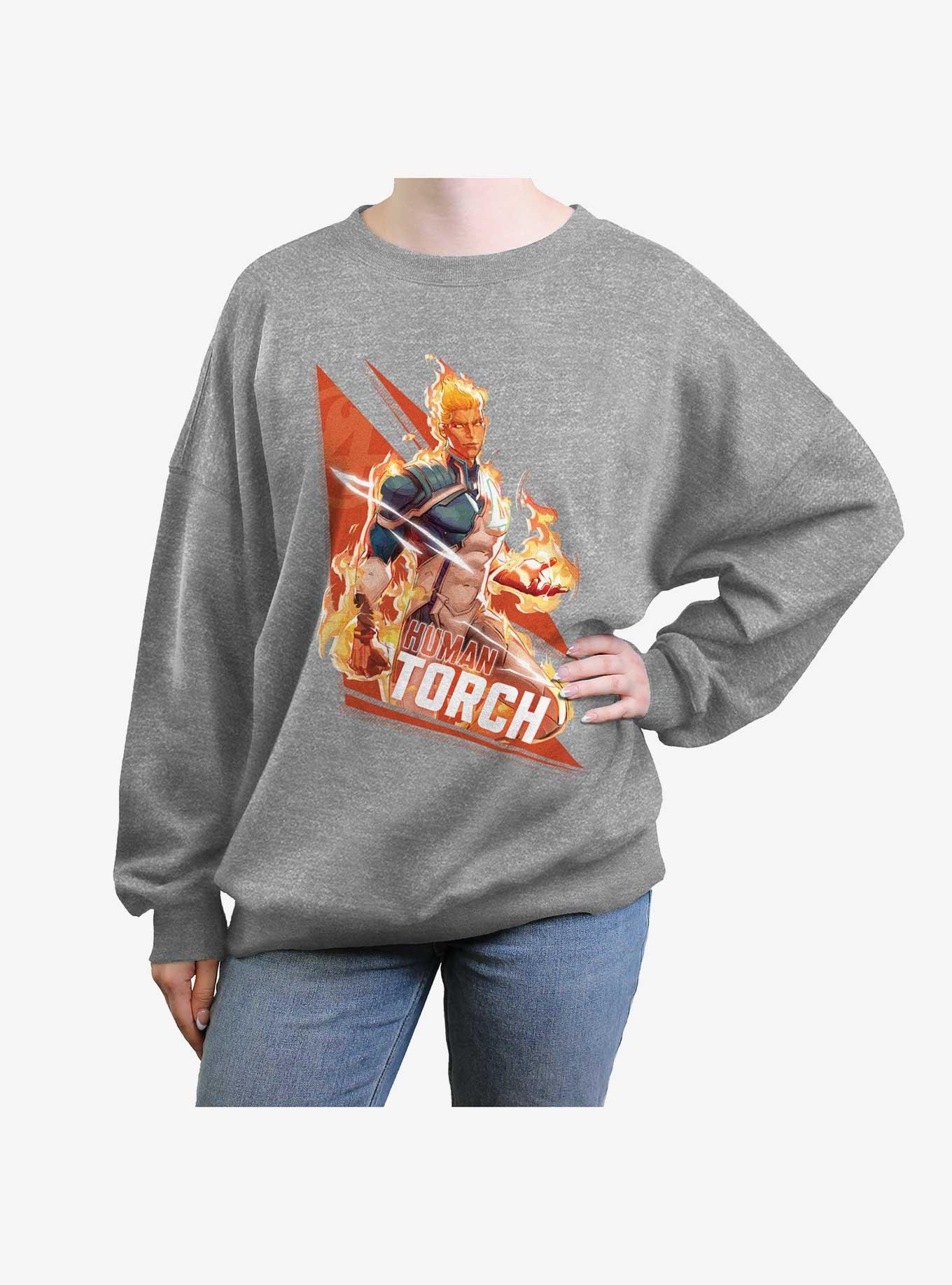 Marvel Rivals Human Torch Big Fire Girls Oversized Sweatshirt, , hi-res