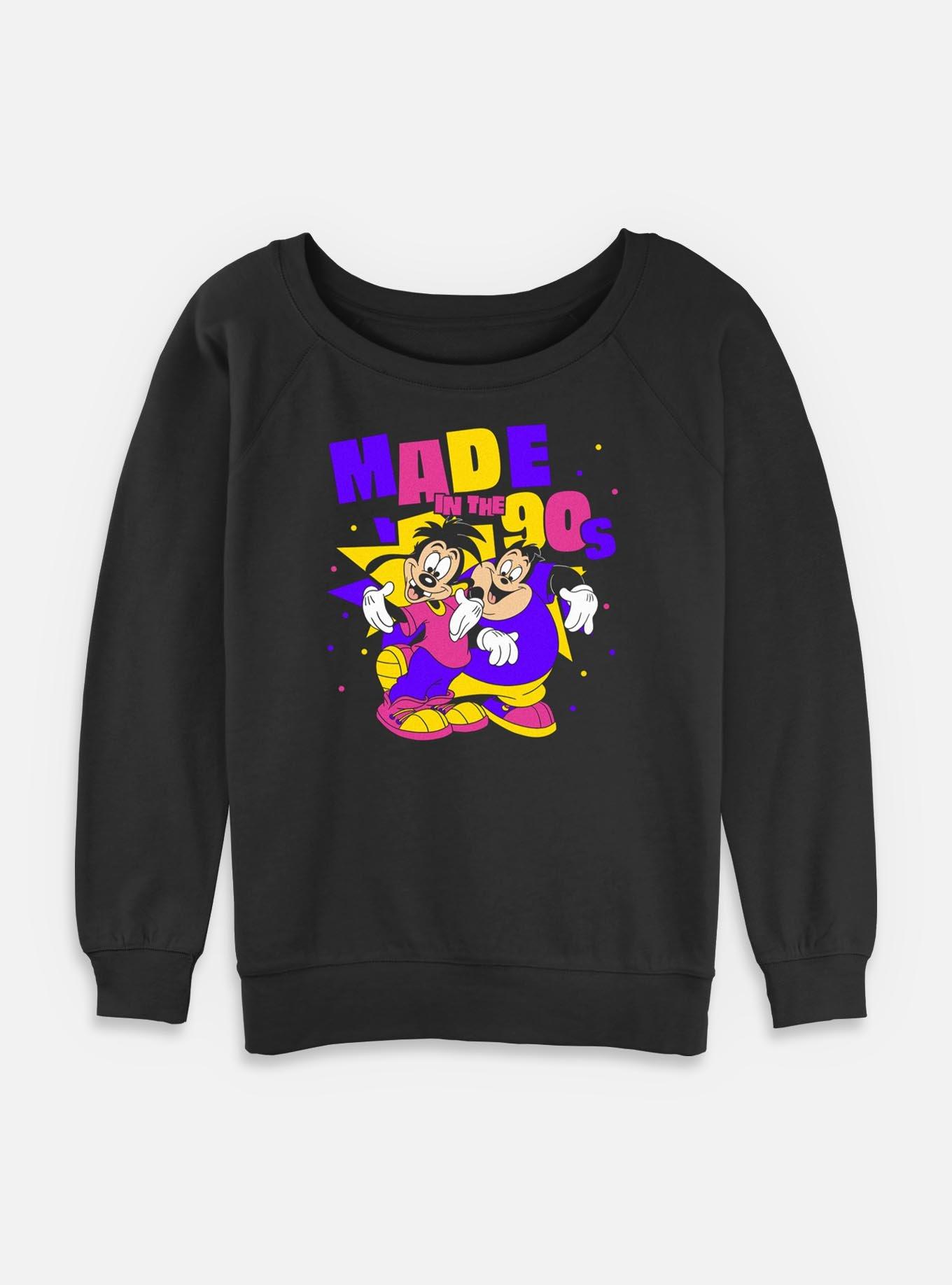 Disney Goofy Made In 90s Womens Slouchy Sweatshirt, BLACK, hi-res