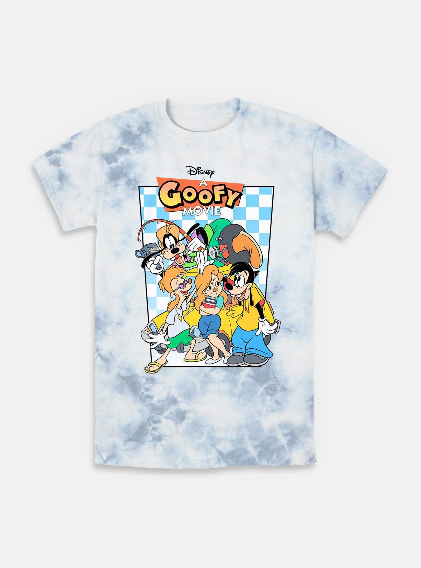 Disney Goofy Group Checkered Pattern Tie-Dye T-Shirt, WHITEBLUE, hi-res