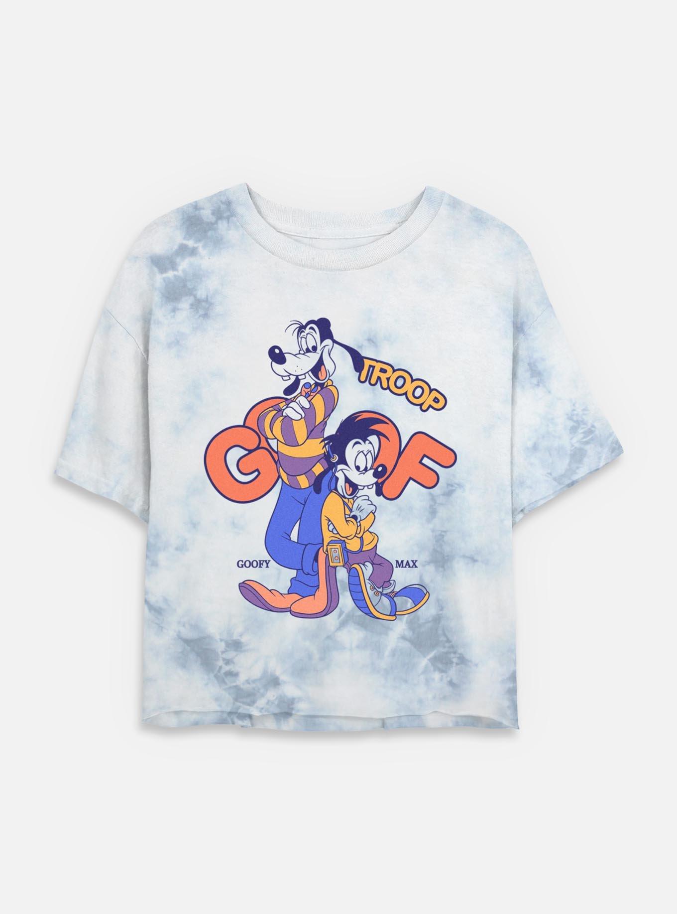 Disney Goofy Goof Troop Duo Tie Dye Crop Womens T-Shirt, WHITEBLUE, hi-res