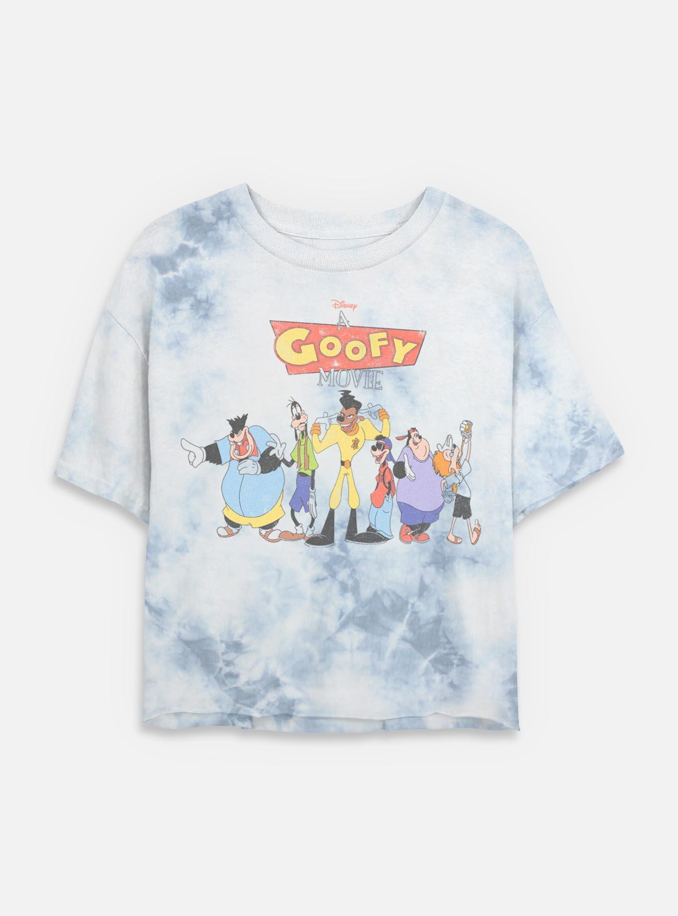 Disney Goofy Group Squad Tie Dye Crop Womens T-Shirt, WHITEBLUE, hi-res