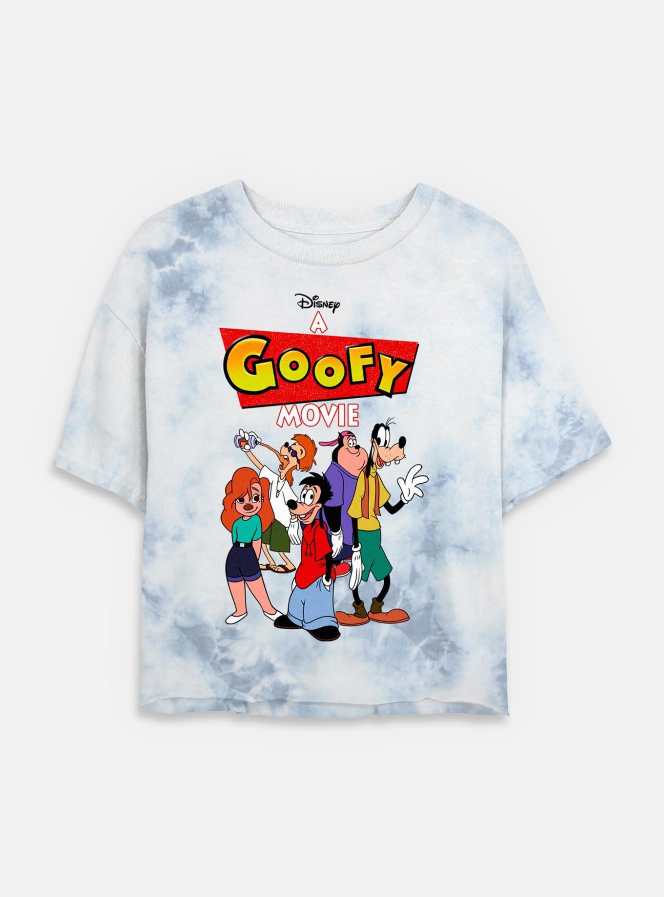 Disney Goofy Logo Group Tie Dye Crop Womens T-Shirt, WHITEBLUE, hi-res