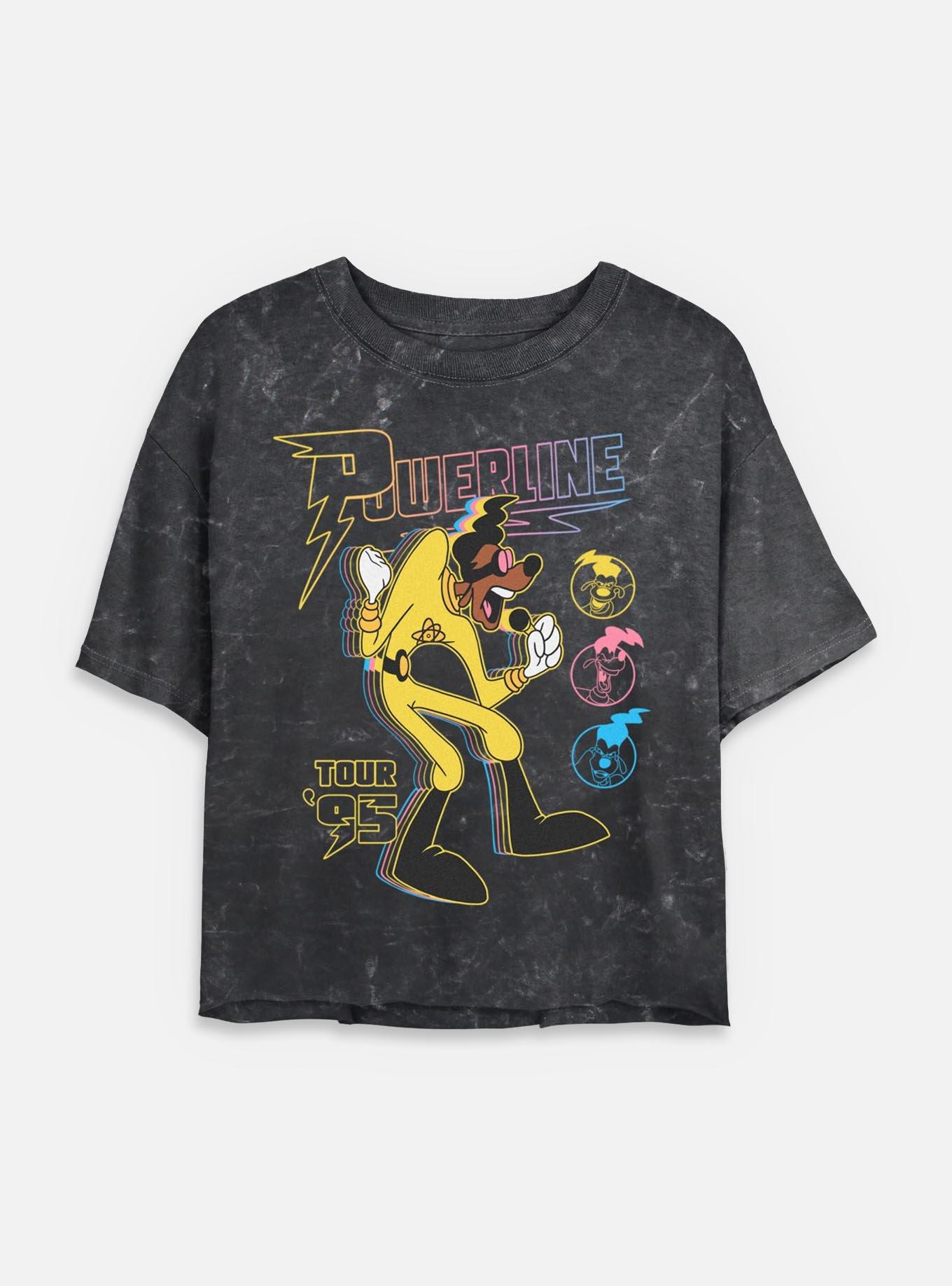 Disney Goofy Powerline Tour Mineral Wash Womens Crop T-Shirt, , hi-res