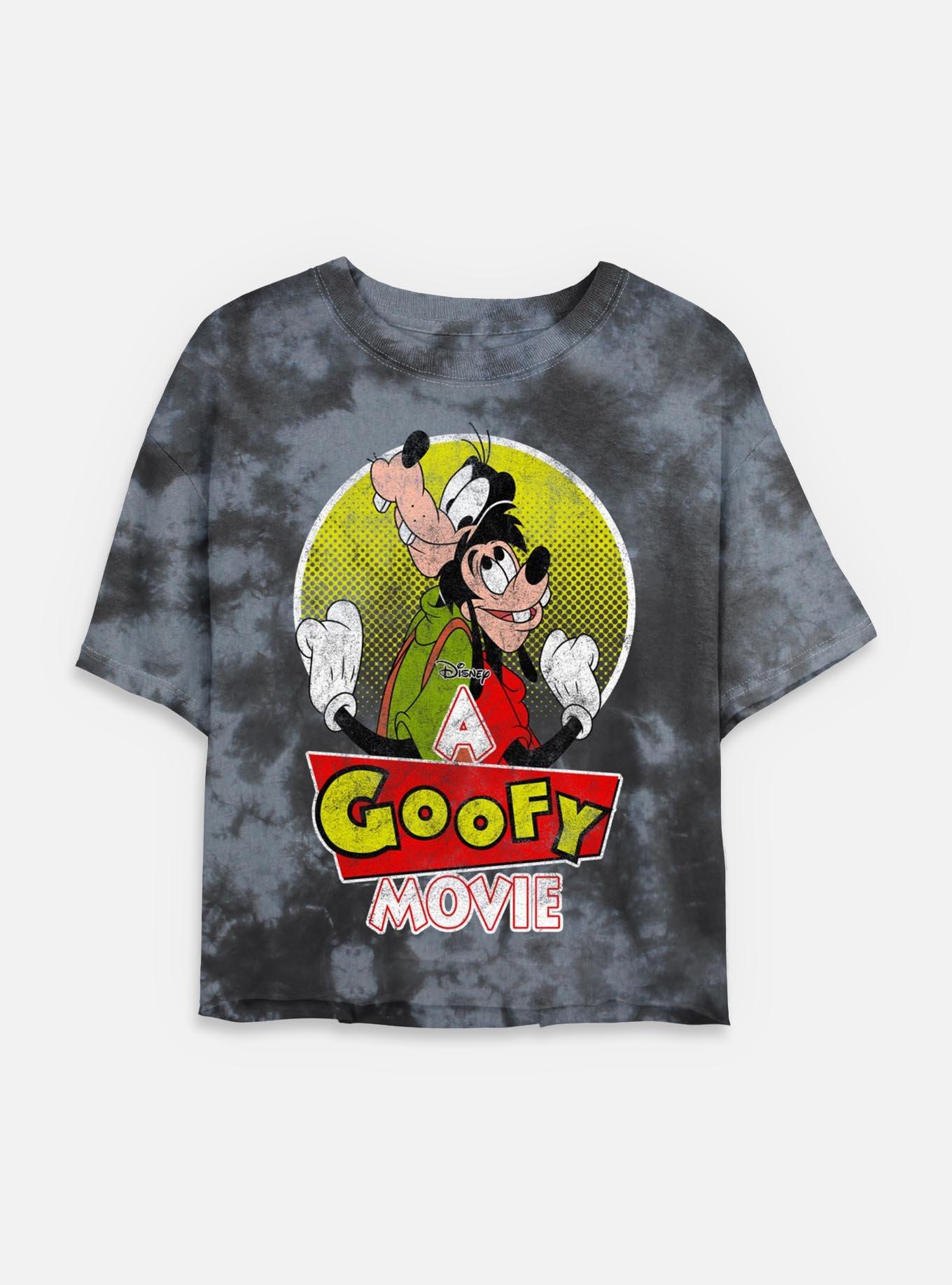 Disney Goofy Goofy And Son Tie Dye Crop Womens T-Shirt, BLKCHAR, hi-res